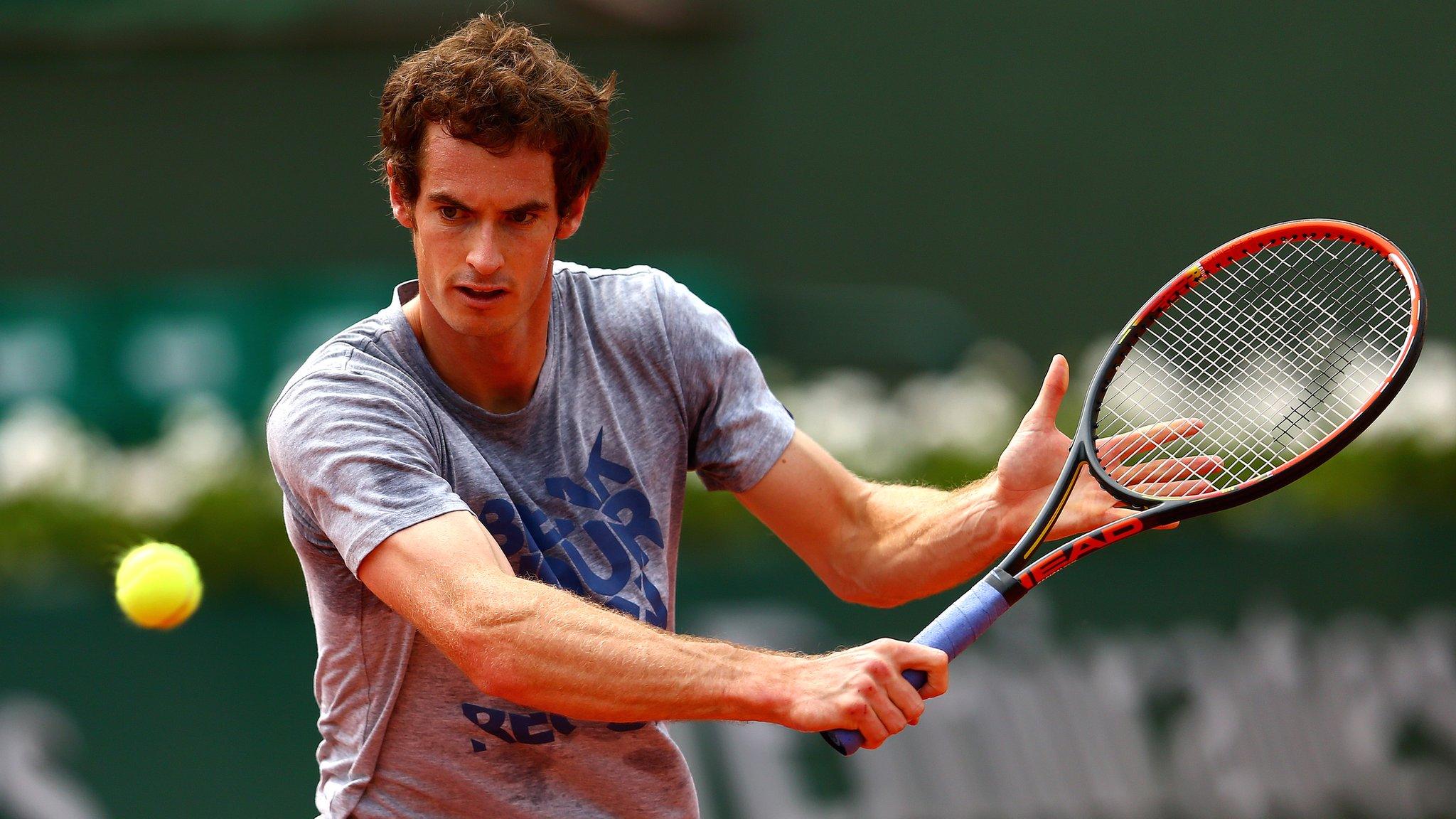 Andy Murray in practice on Tuesday