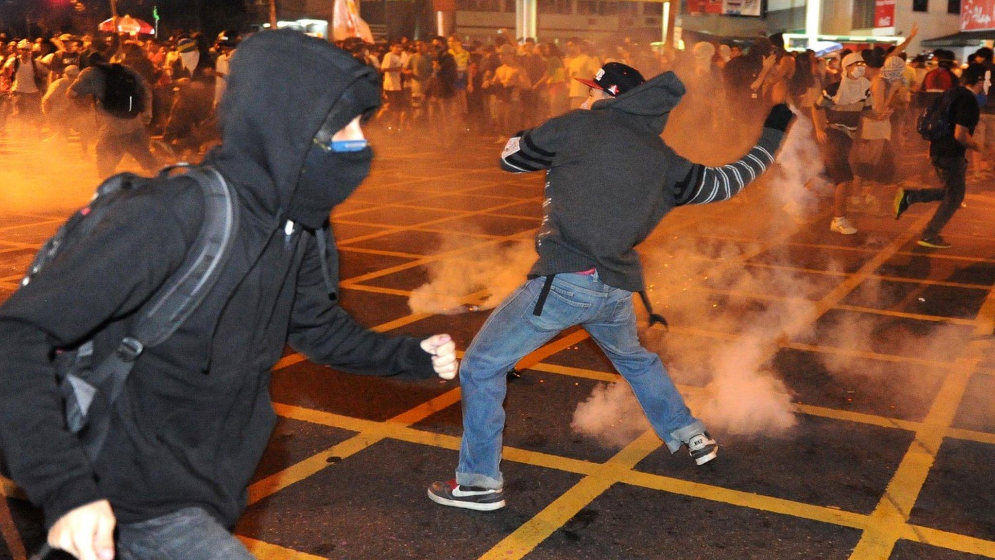 Protesters at the 2013 Confederations Cup in Brazil