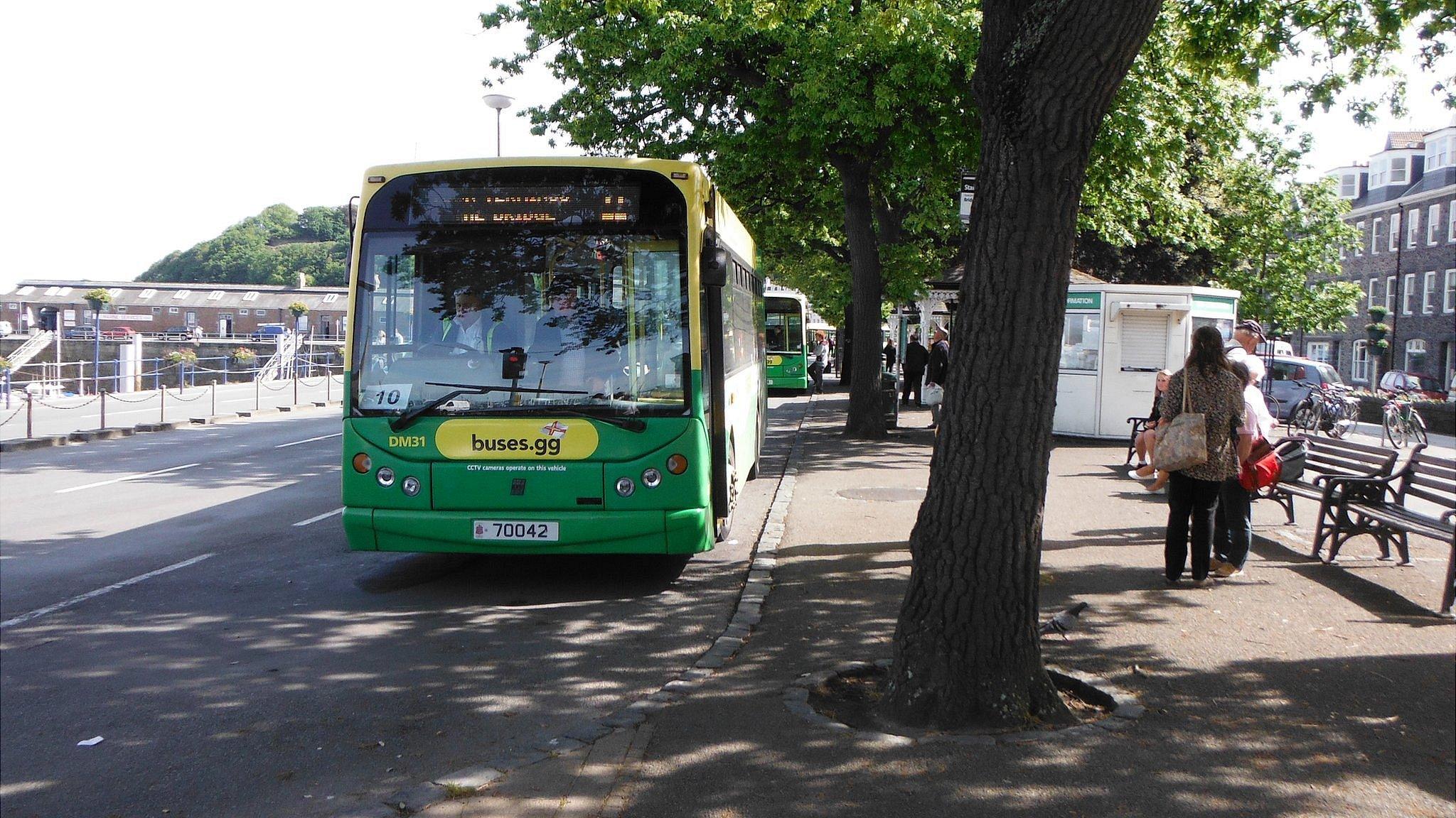 Guernsey buses at the St Peter Port terminus