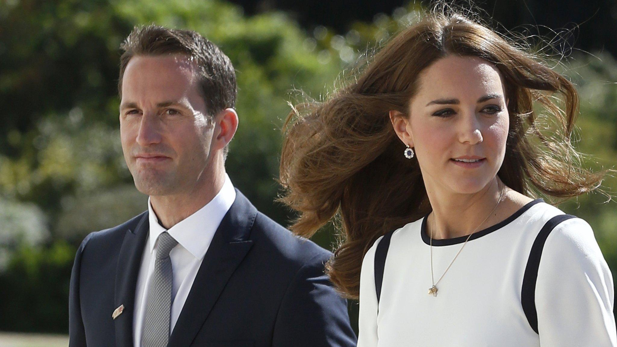 Sir Ben Ainslie (left) and Catherine, Duchess of Cambridge