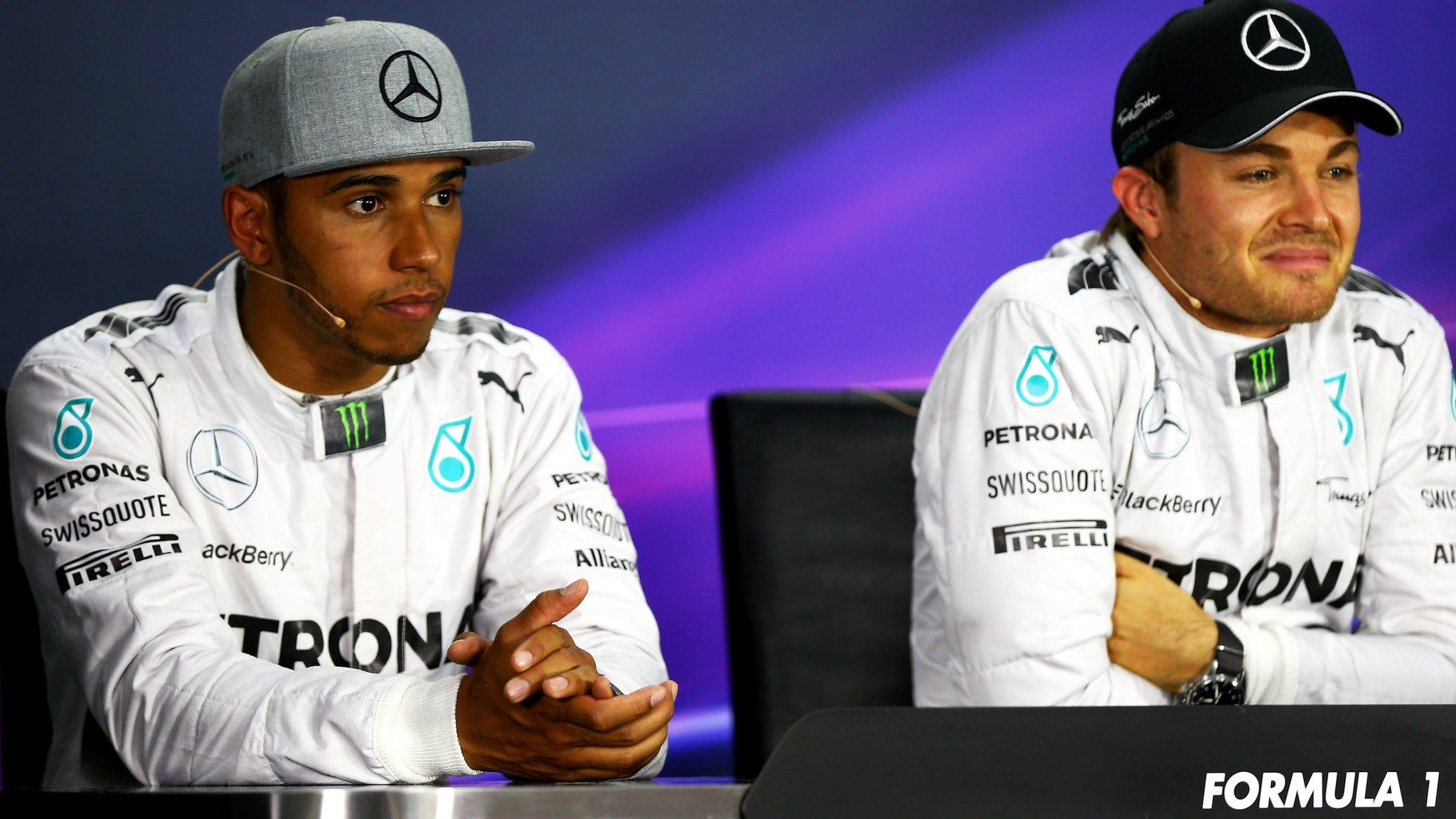 Mercedes drivers Lewis Hamilton and Nico Rosberg