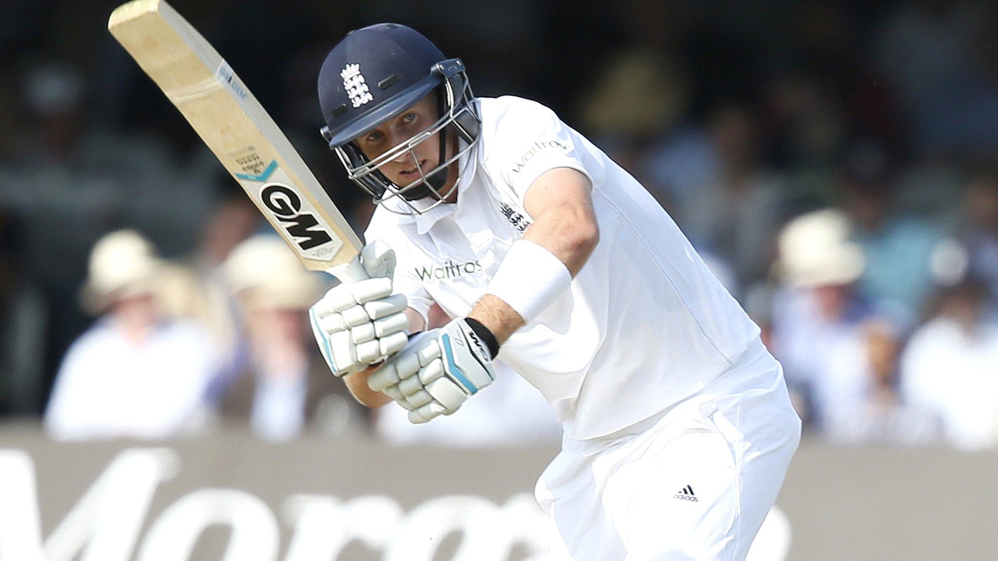 Joe Root during his half century for England against Sri Lanka