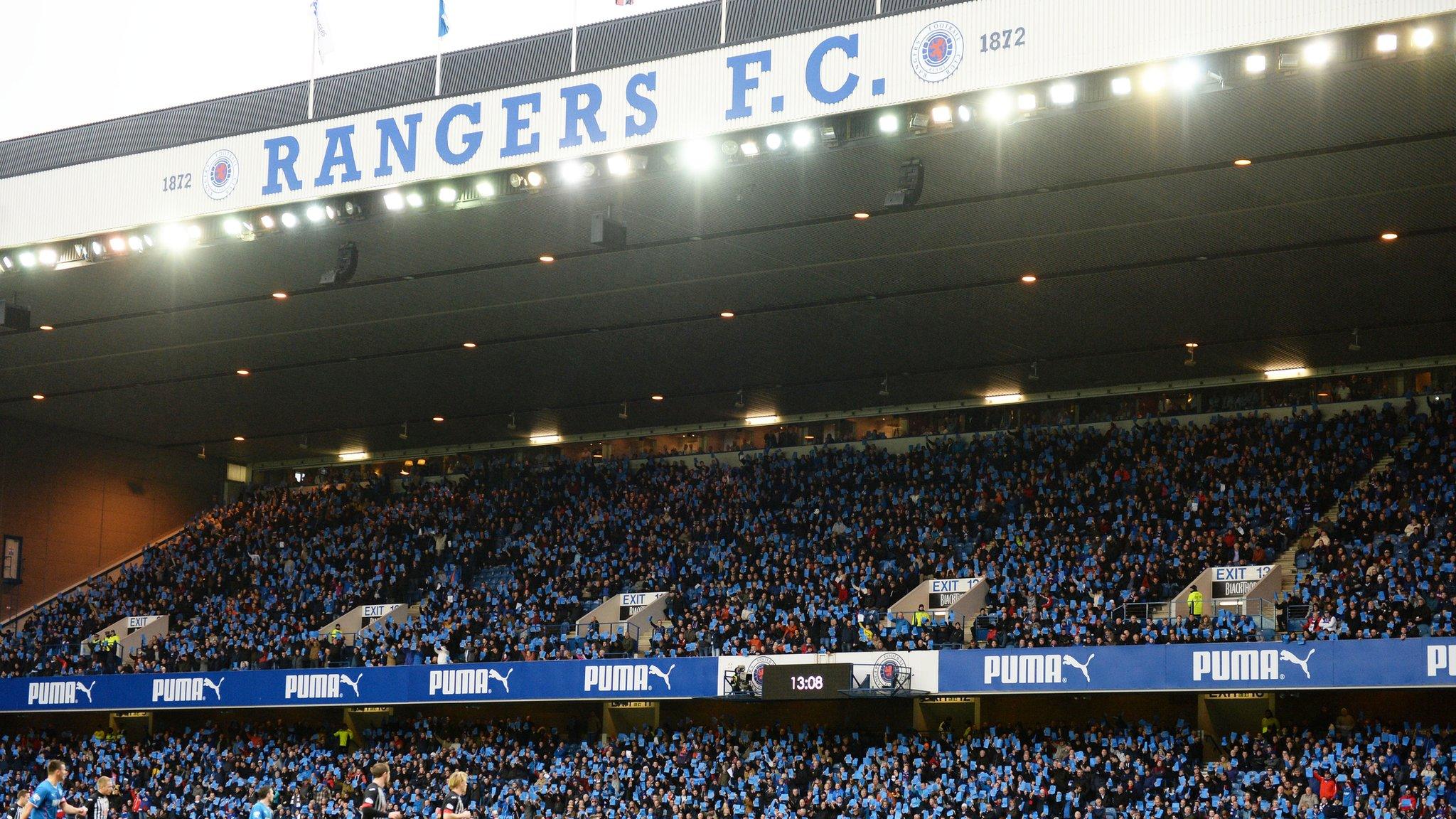 Rangers fans at Ibrox Stadium