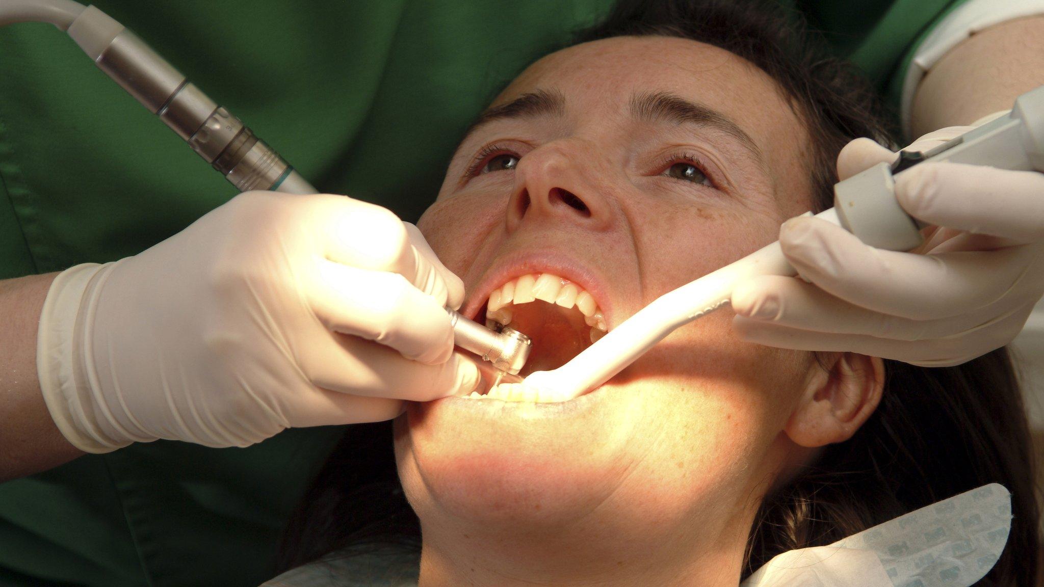 Man in the dentists chair