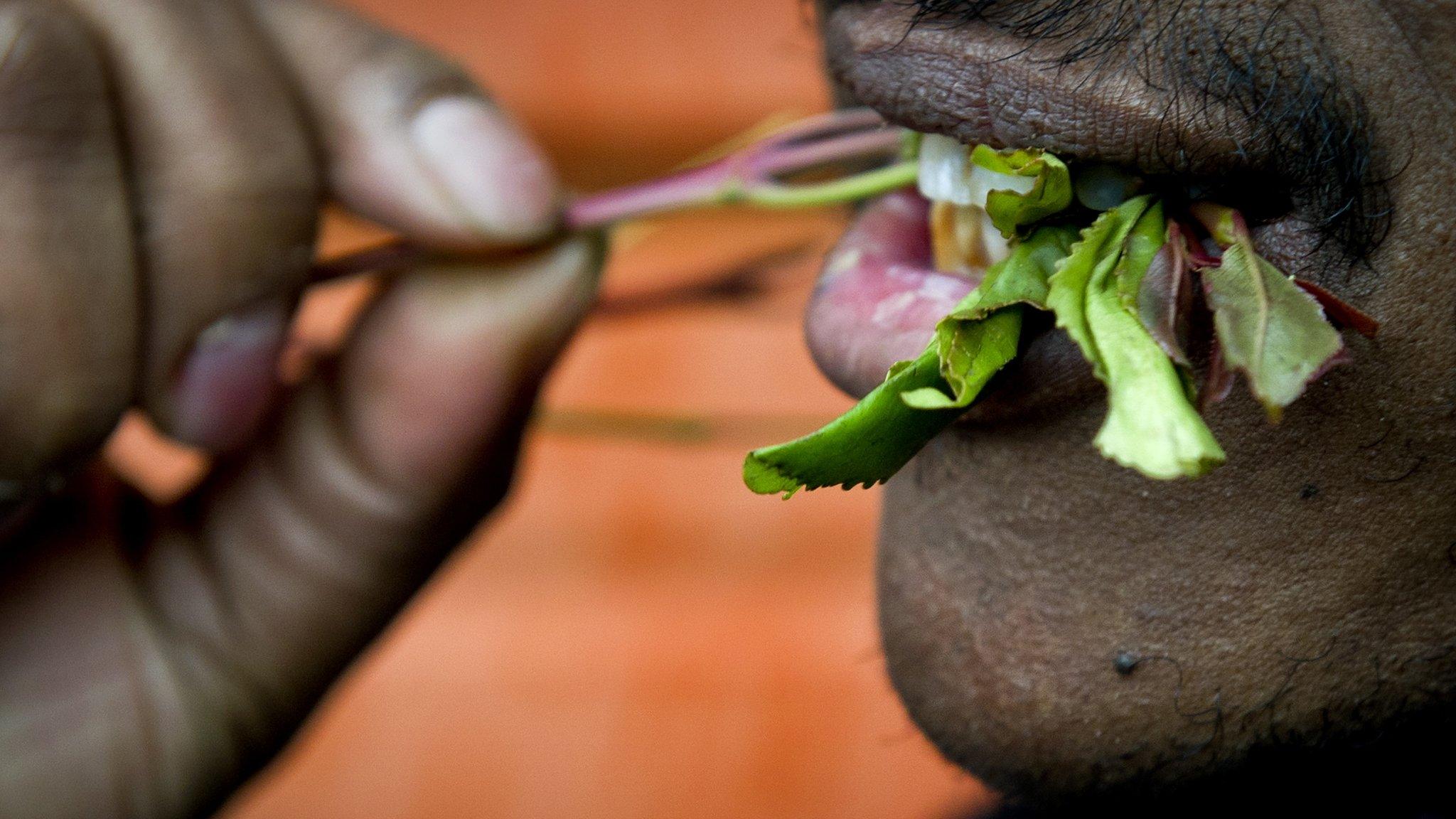 A man chewing khat leaves