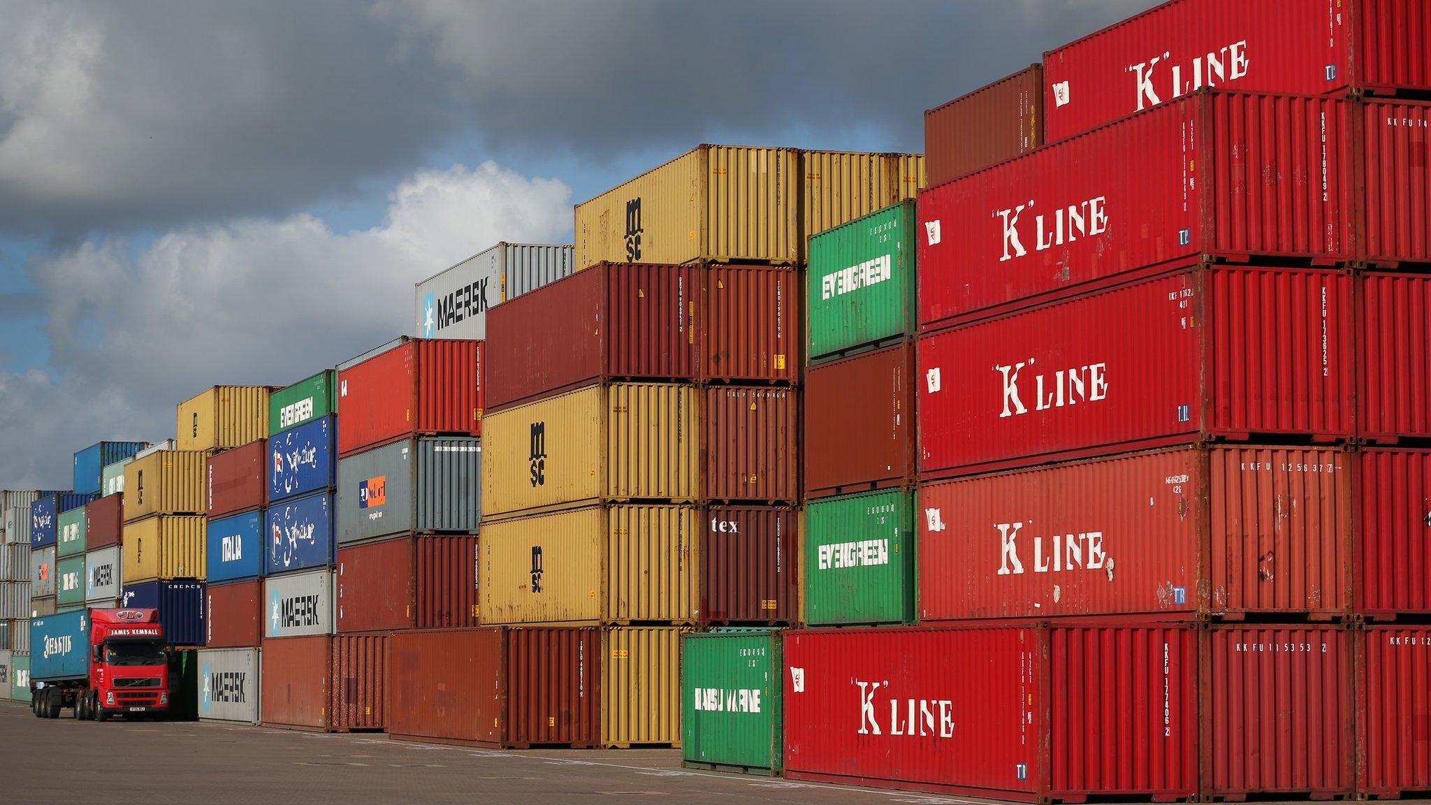 Containers at a UK port