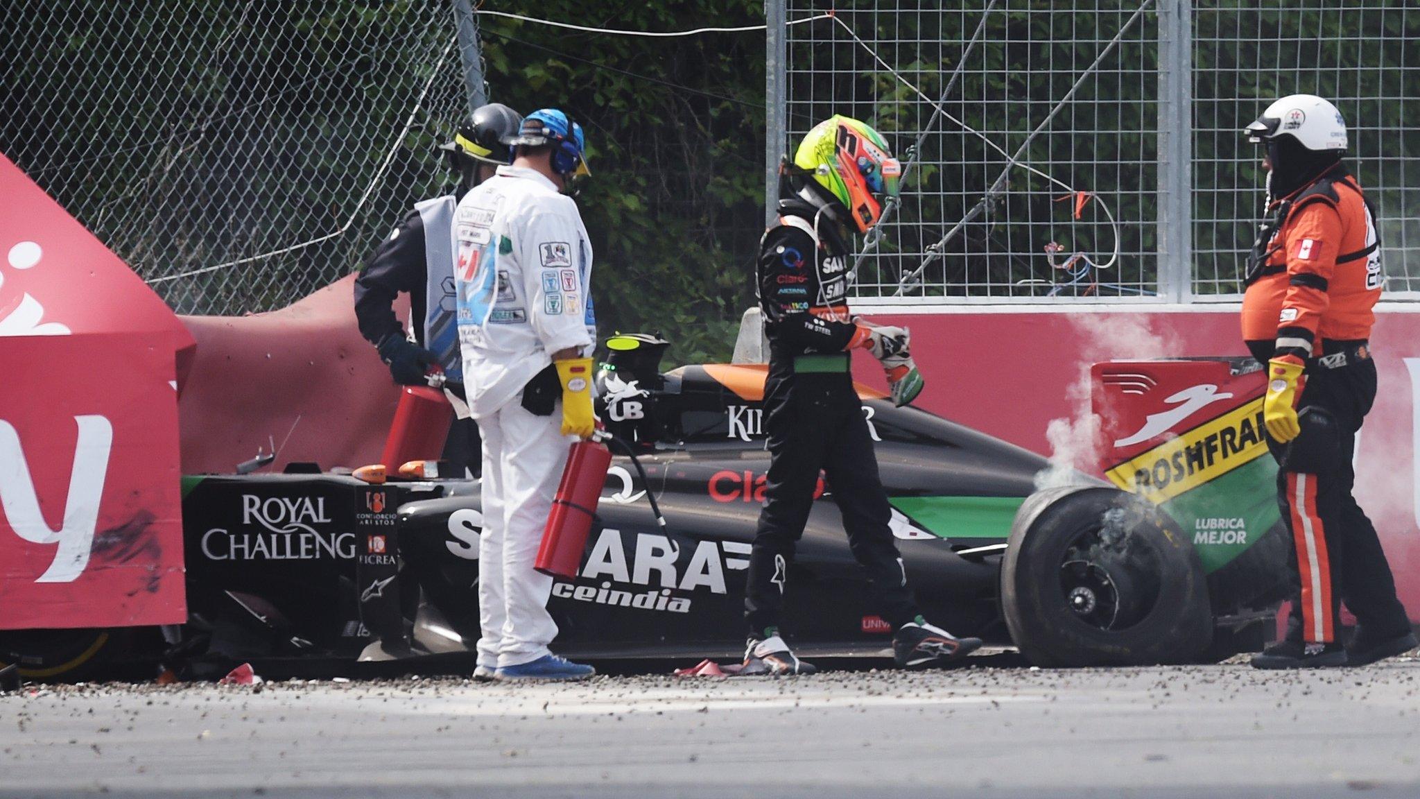 Sergio Perez crash