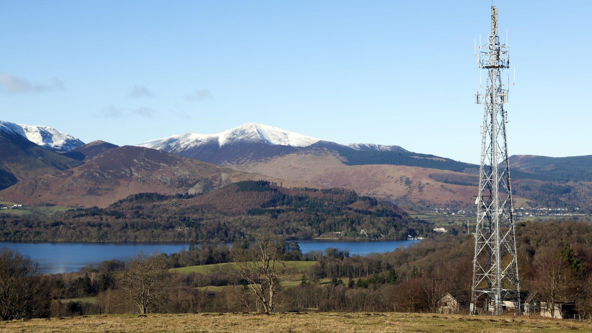 Mobile phone mast at Derwentwater