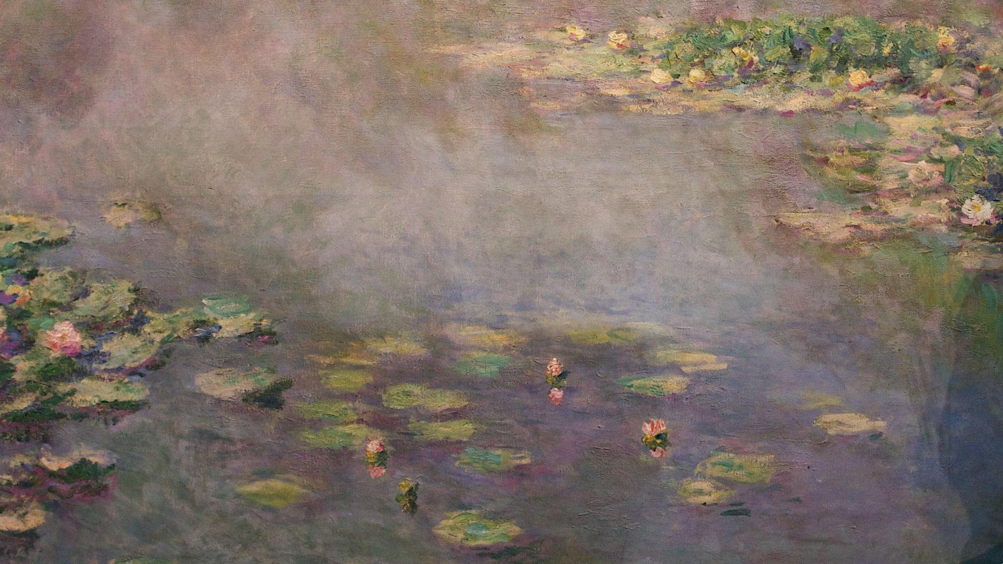 1906 Claude Monet water lilies painting, Nympheas