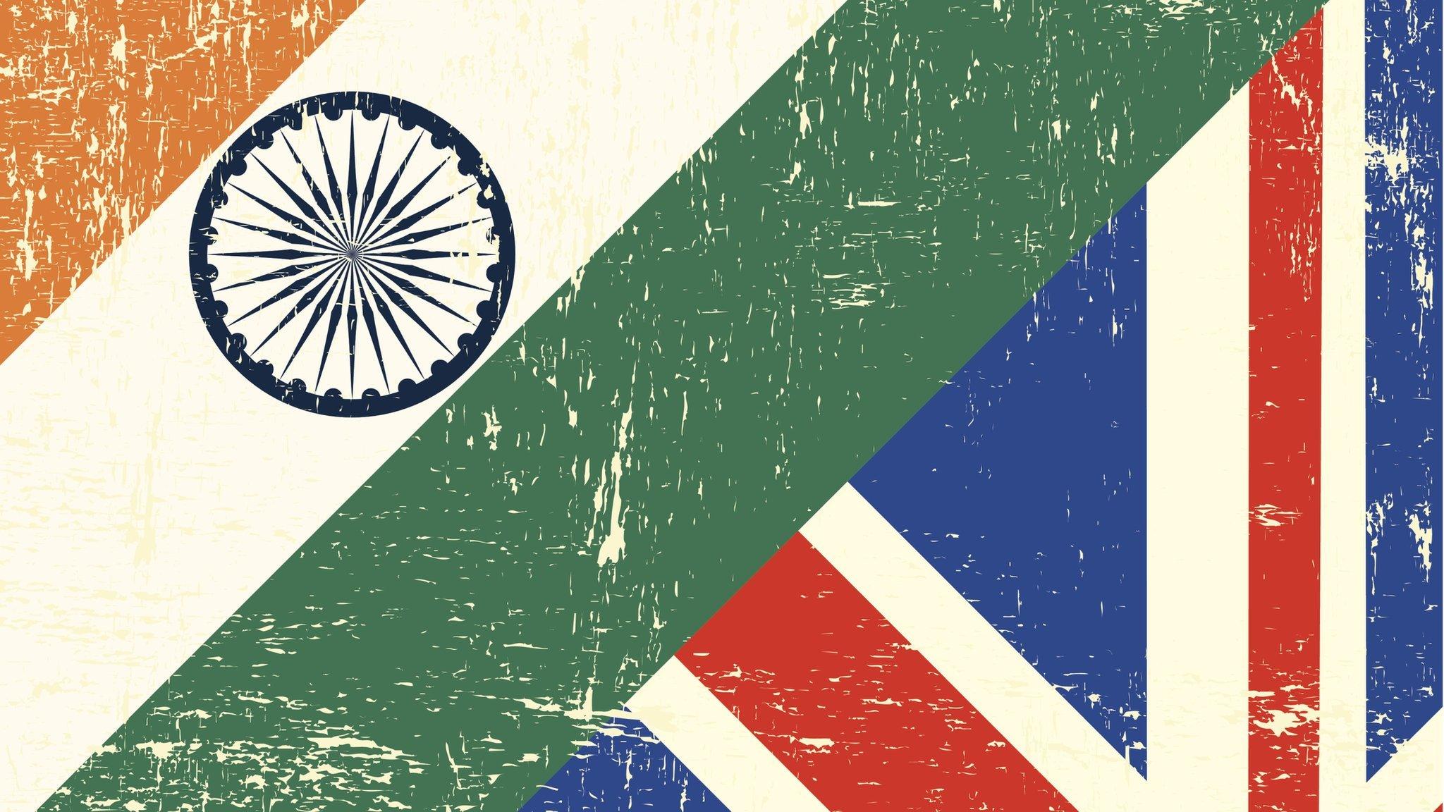 An Indian flag and Union Jack together