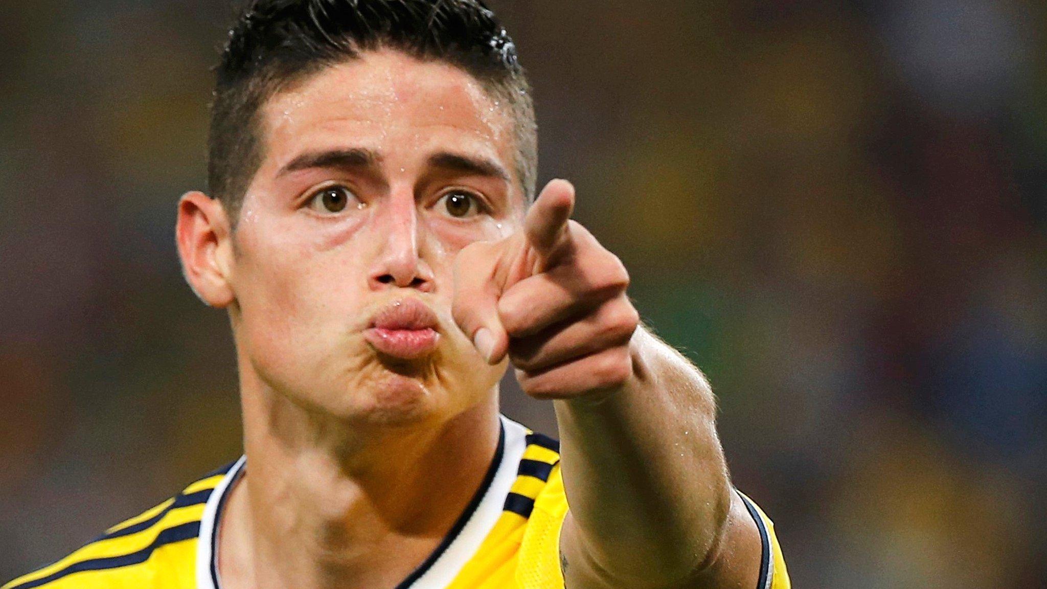 Colombia's James Rodriguez scored twice against Uruguay