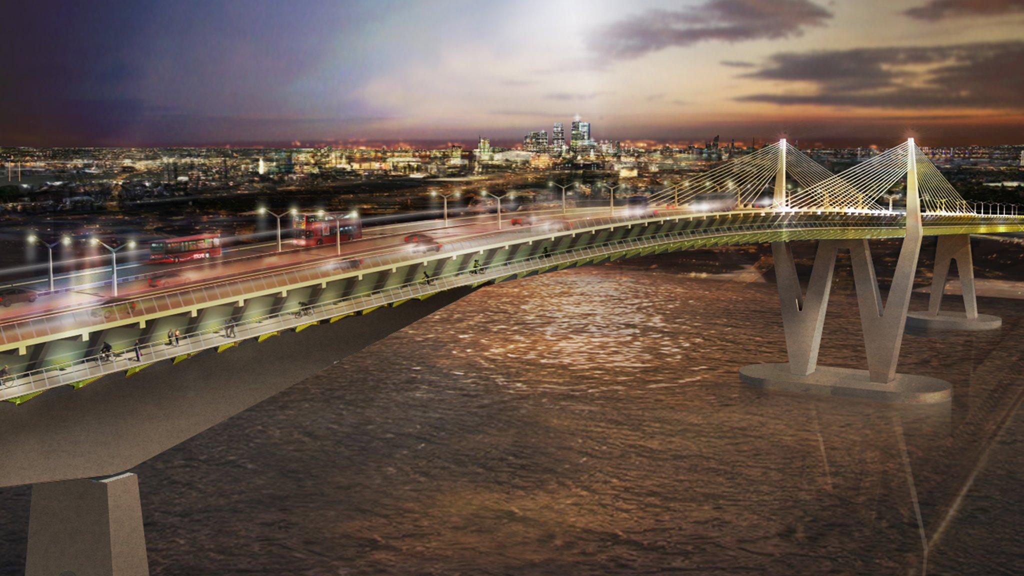 An artist's impression of the Bridge East London designed by Arup and HOK architects