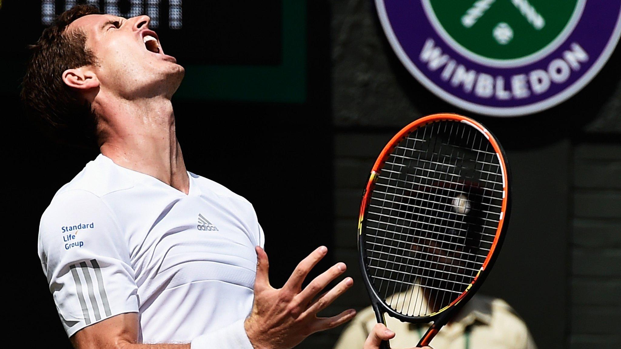 Andy Murray during his quarter-final match against Grigor Dimitrov