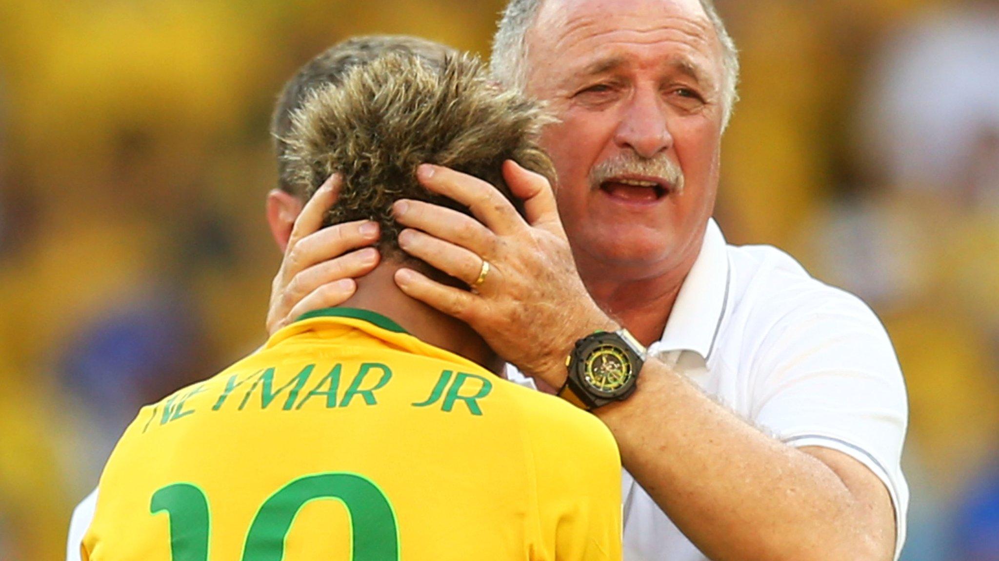 Neymar and Luiz Felipe Scolari