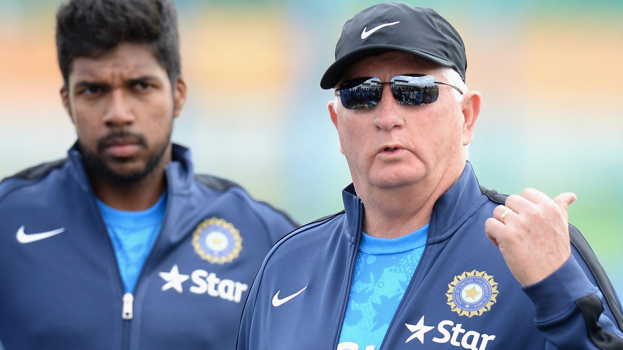 India coach Duncan Fletcher (right)