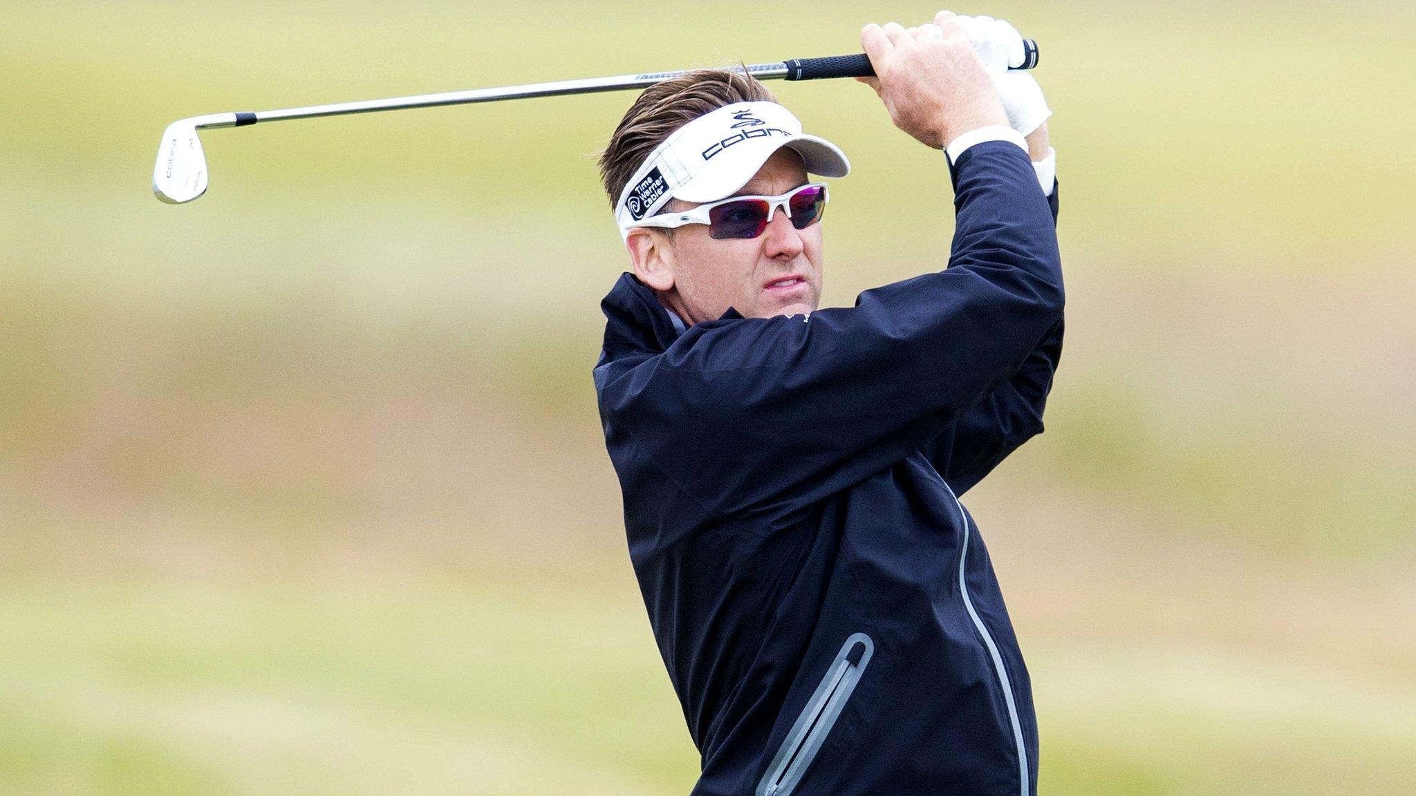 Ian Poulter practicing at the Scottish Open