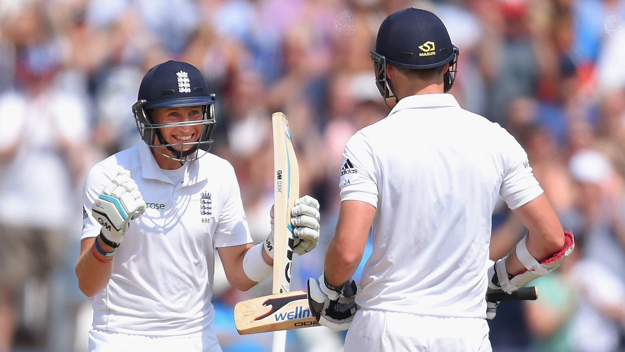 England's Joe Root and James Anderson