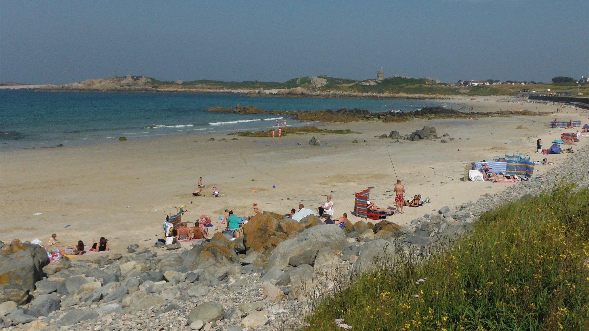 Beachgoers on L'Ancresse Bay, Guernsey