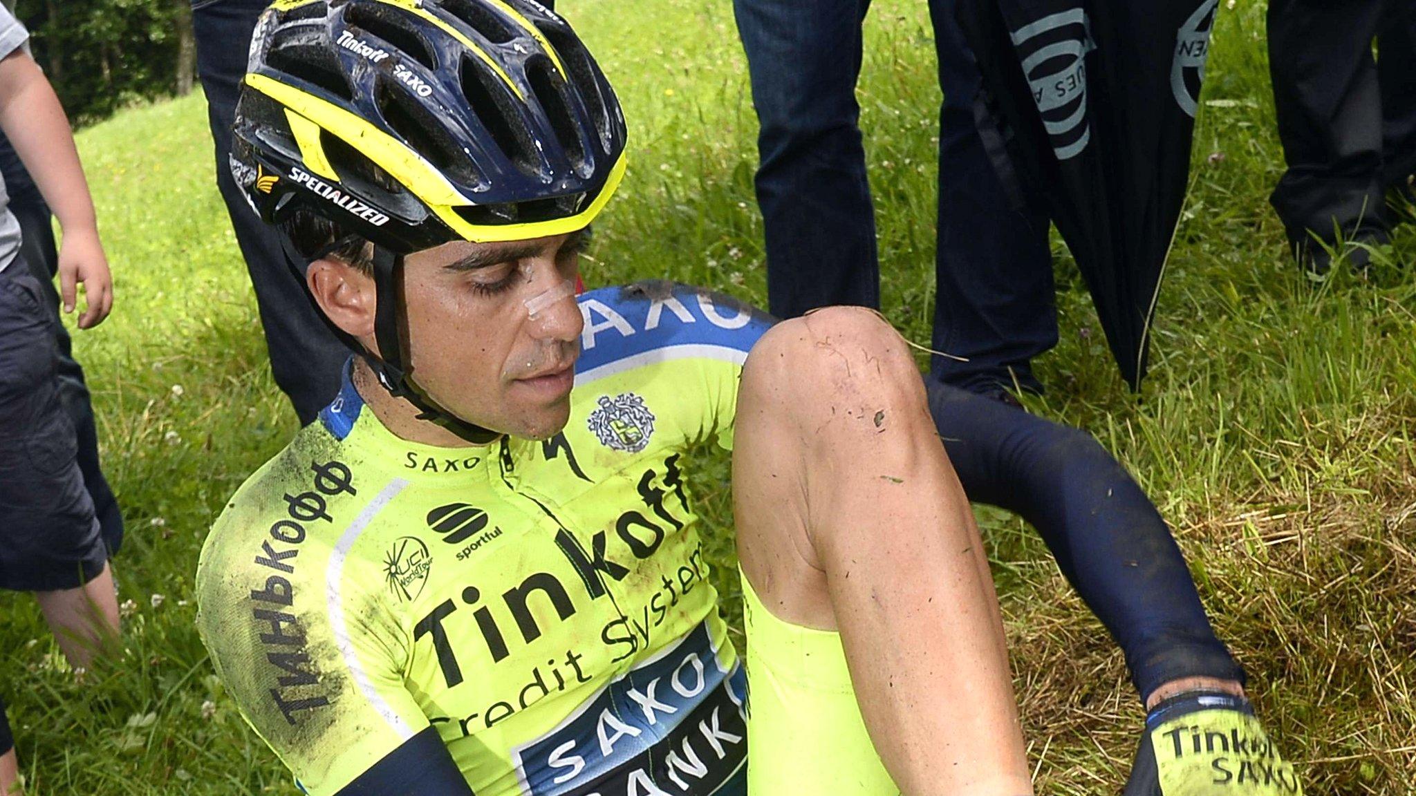 Alberto Contador was injured at the Tour de France