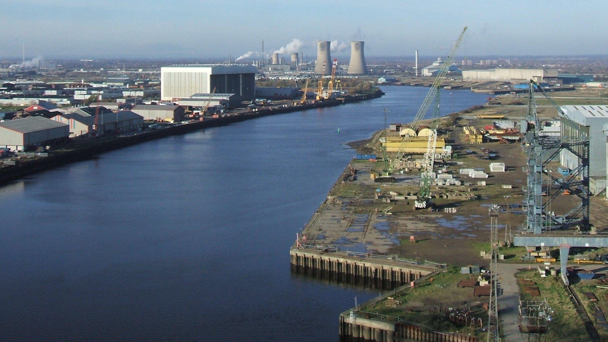 River Tees from the Transporter Bridge in Middlesbrough