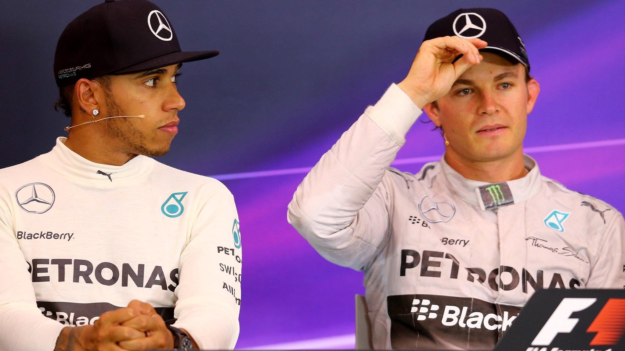 Lewis Hamilton and teammate Nico Rosberg