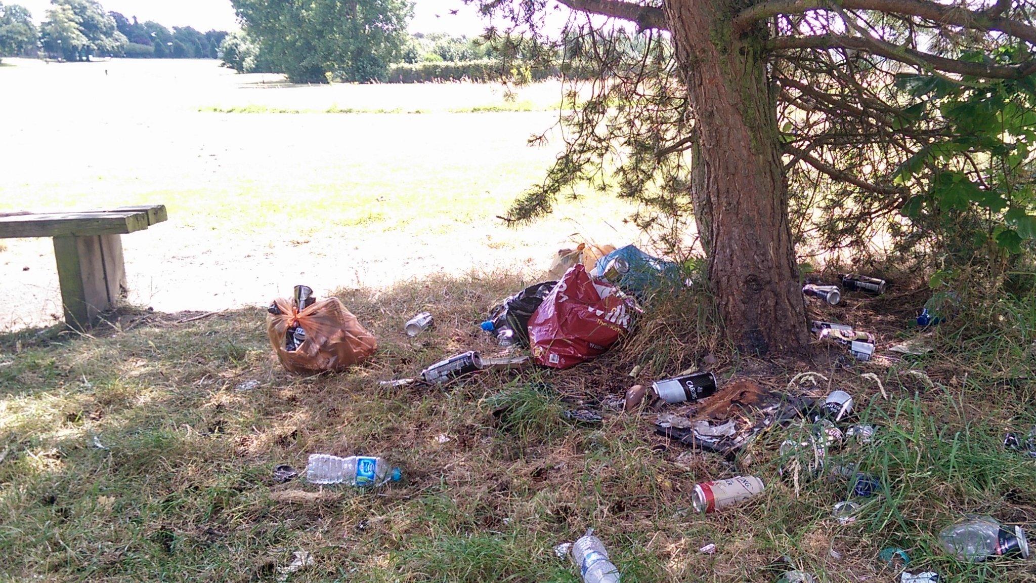 Rubbish discarded in Osmaston Park