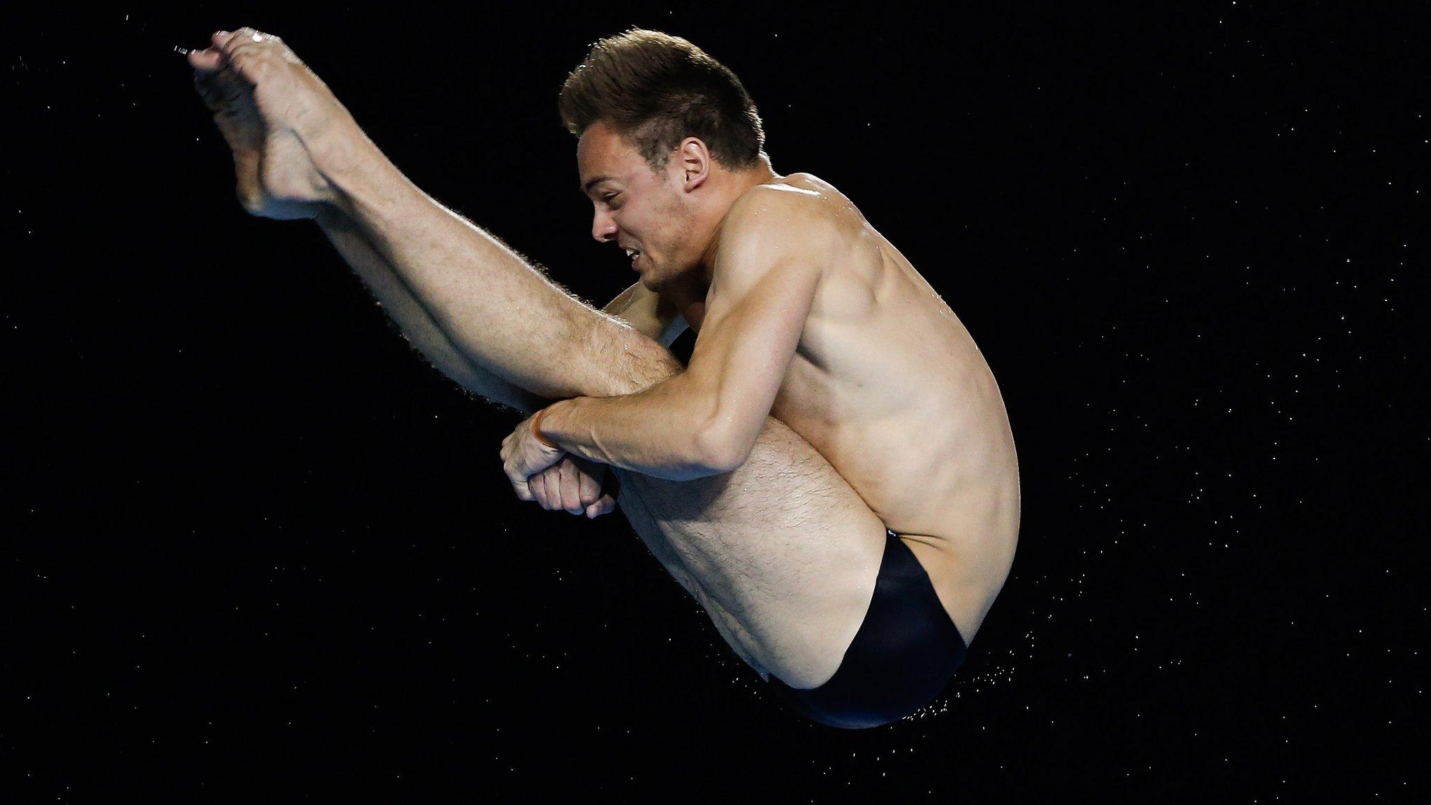 Tom Daley dives in the World Series final in Shanghai