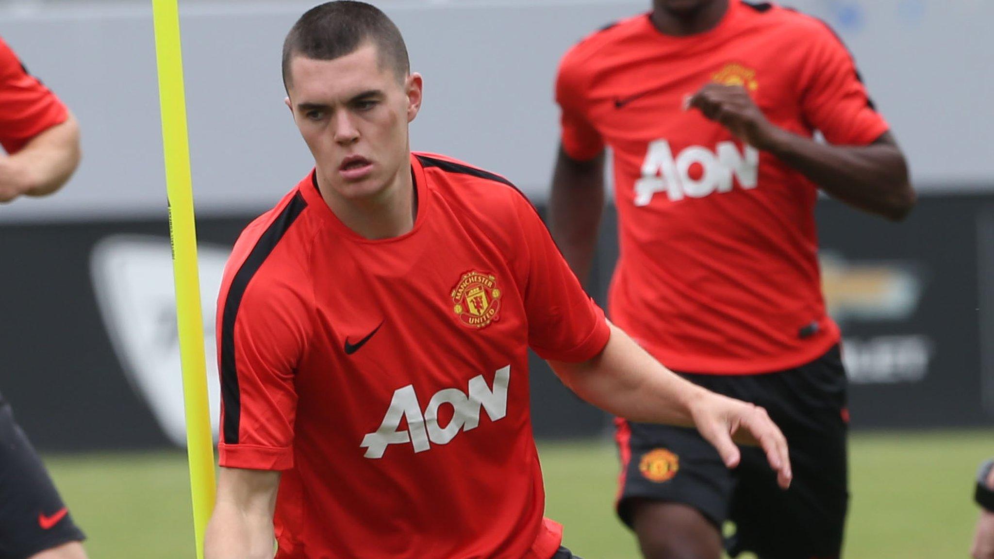 Michael Keane in training with Manchester Untied