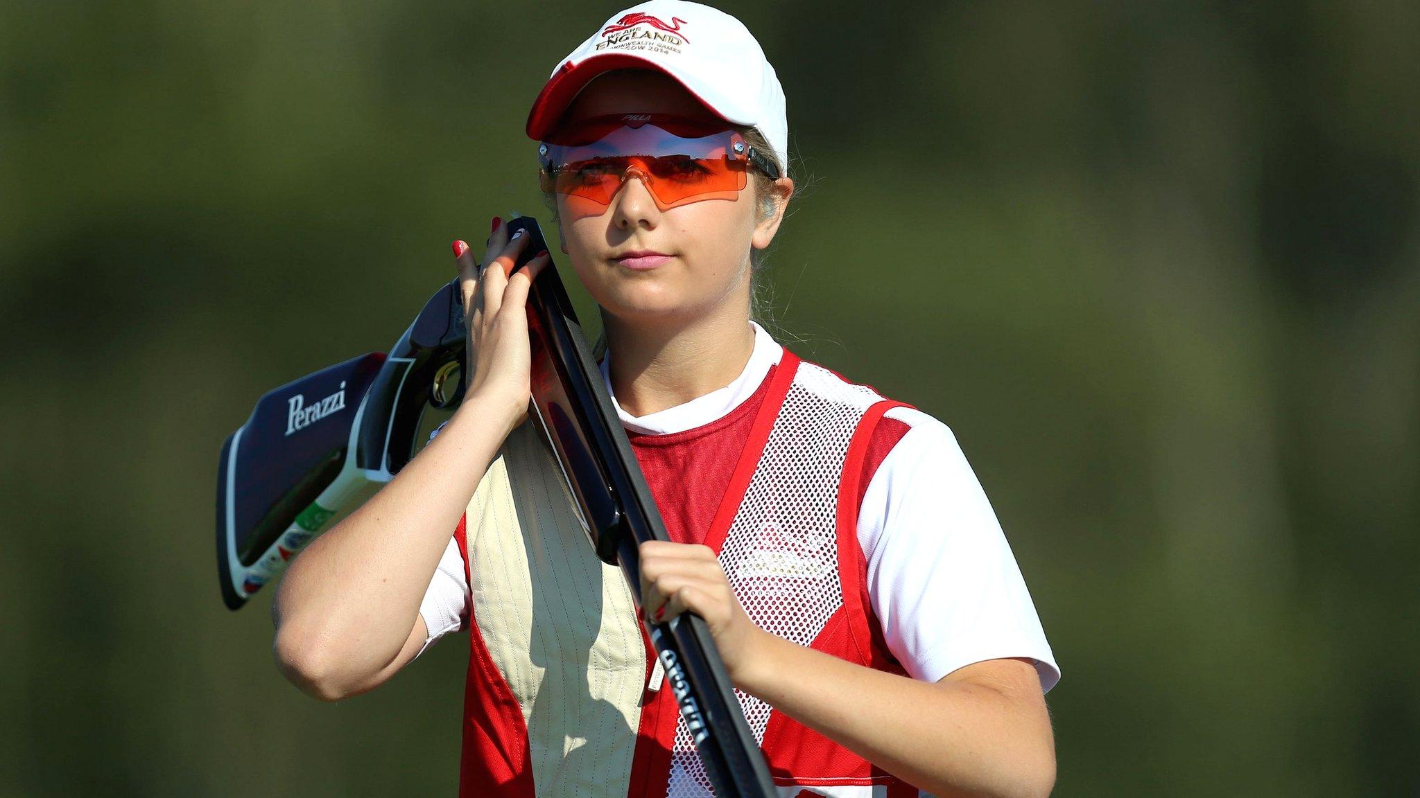 England's Amber Hill in action in the women's skeet in Carnoustie