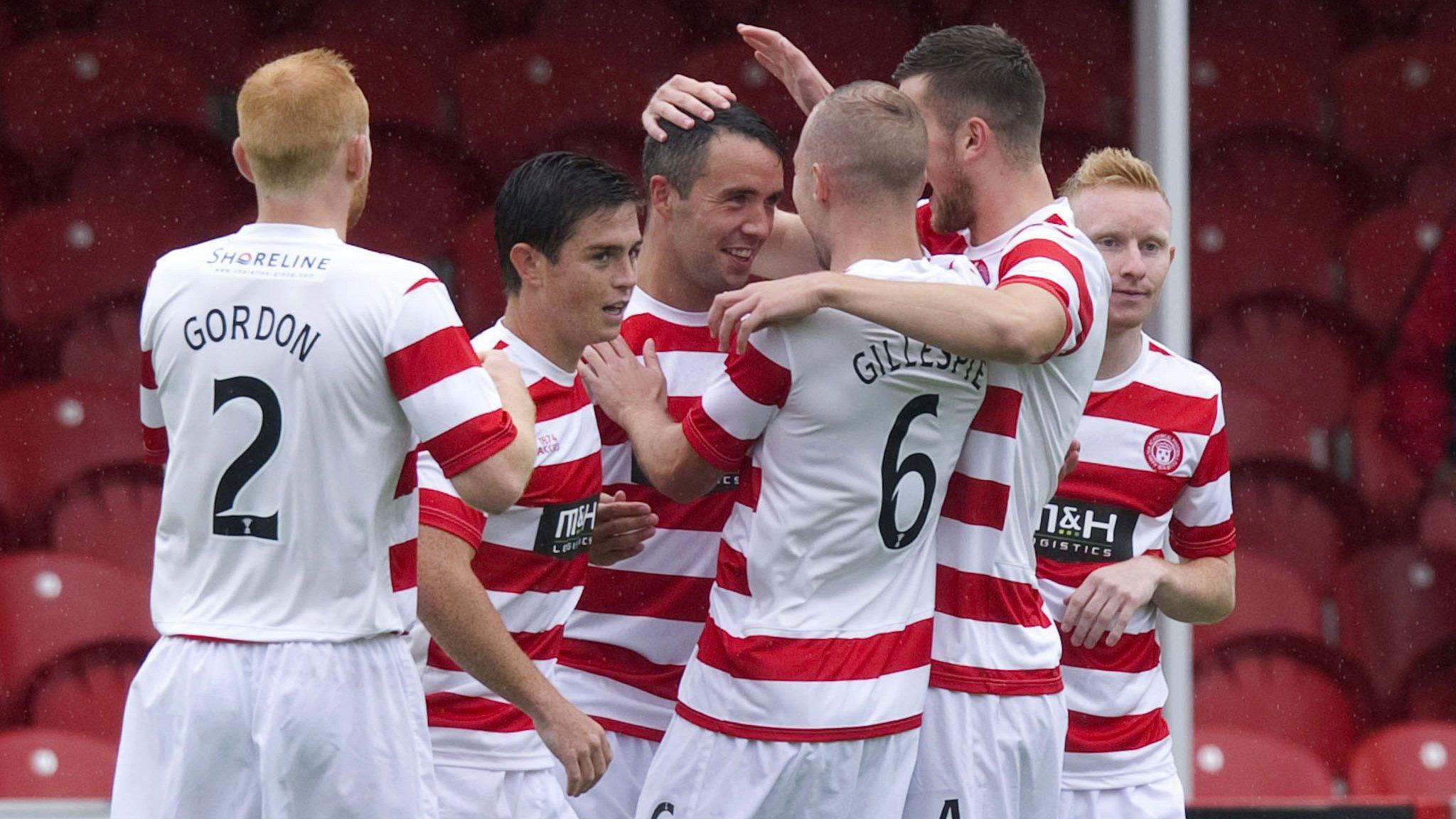 Hamilton Academical players celebrating