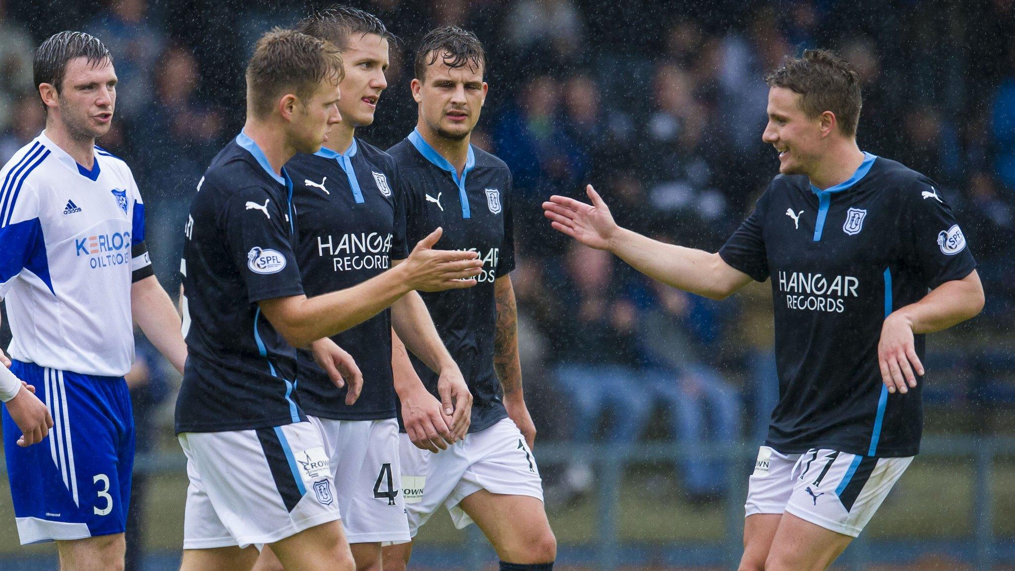 Dundee players celebrating