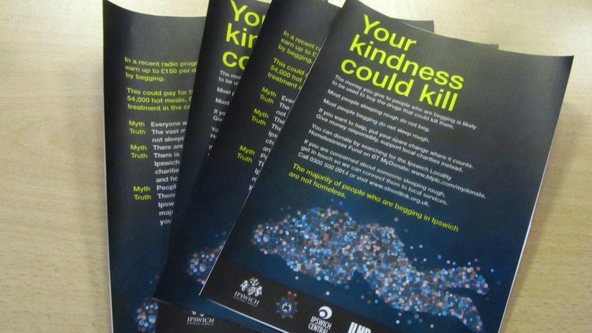 'Your kindness could kill' leaflet