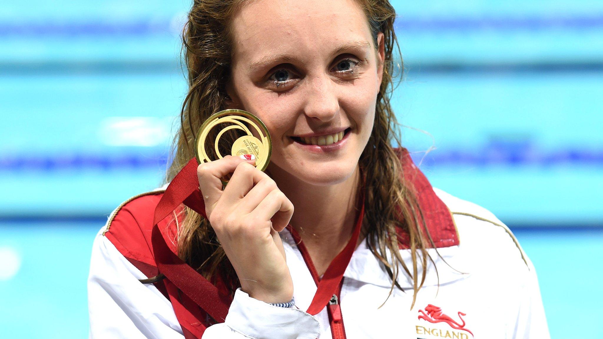 Francesca Halsall with her Glasgow 2014 Commonwealth gold medal