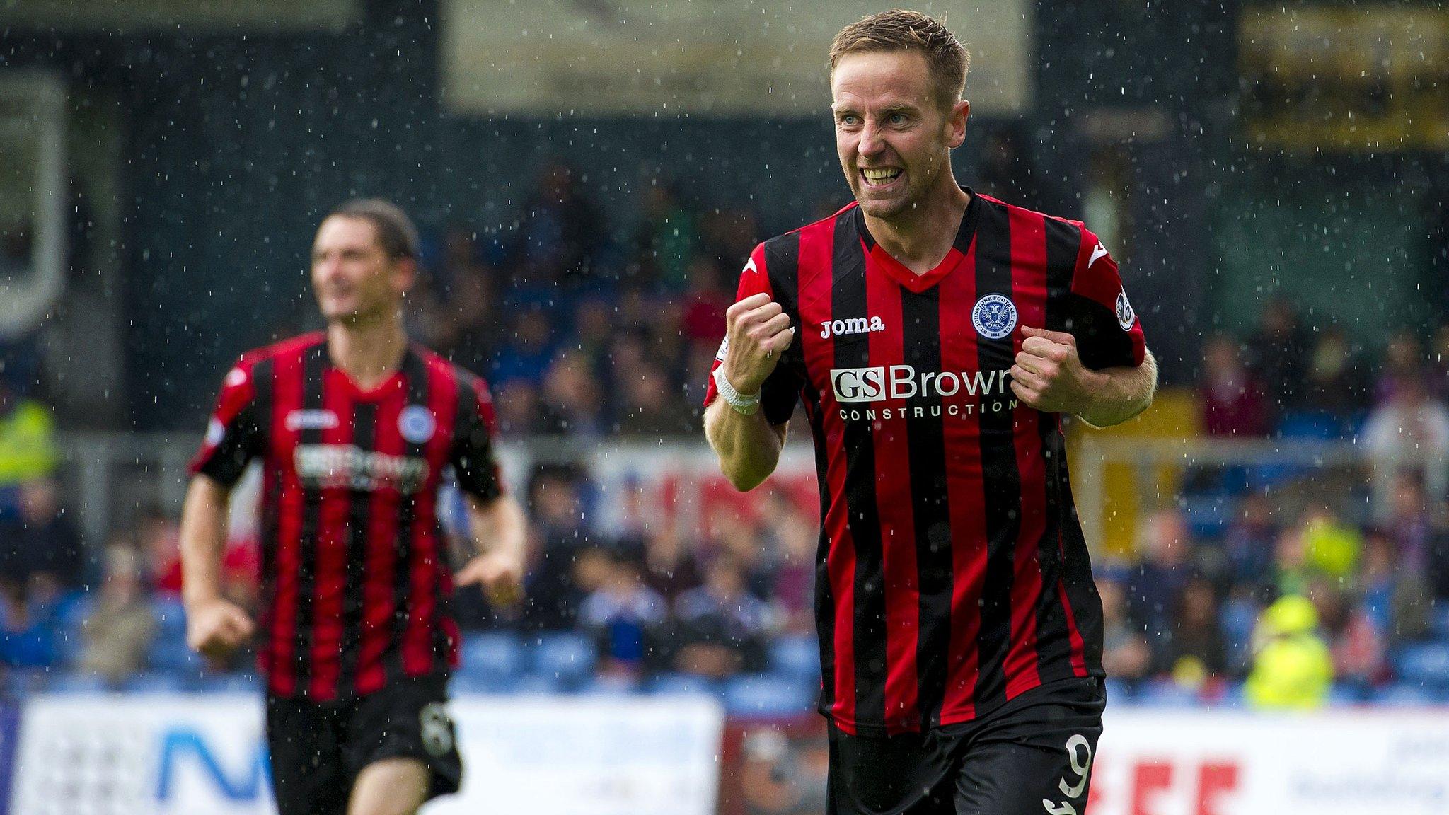 Steven MacLean celebrates after scoring for St Johnstone against Ross County