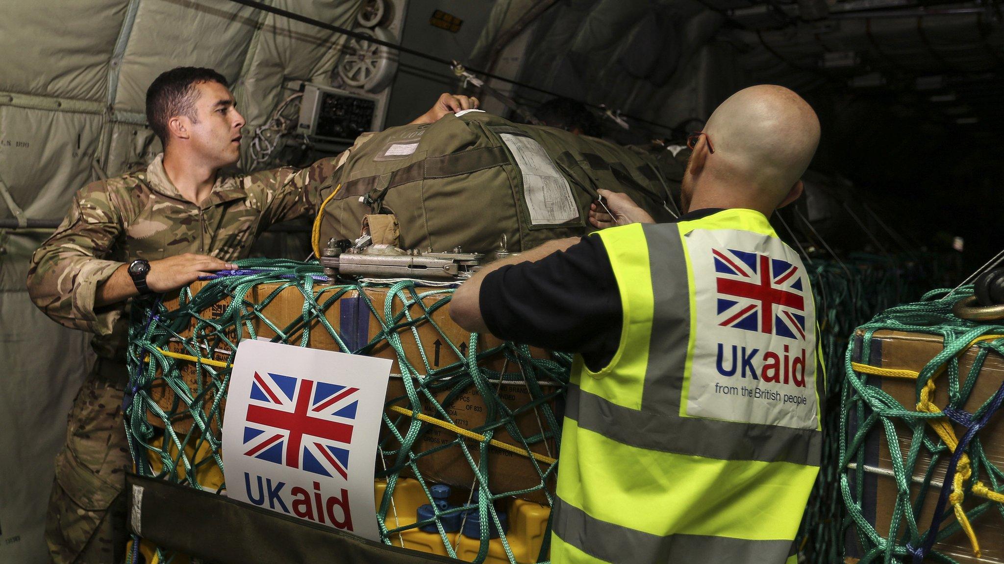 Aid is loaded on to an aircraft