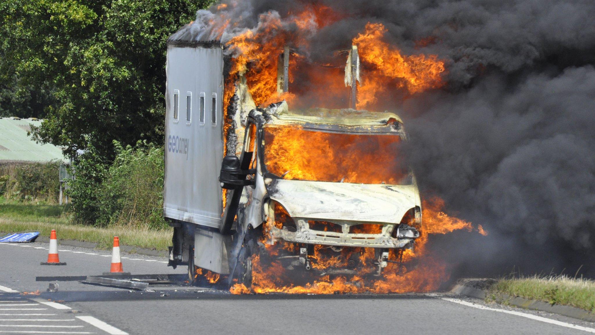 prison van on fire