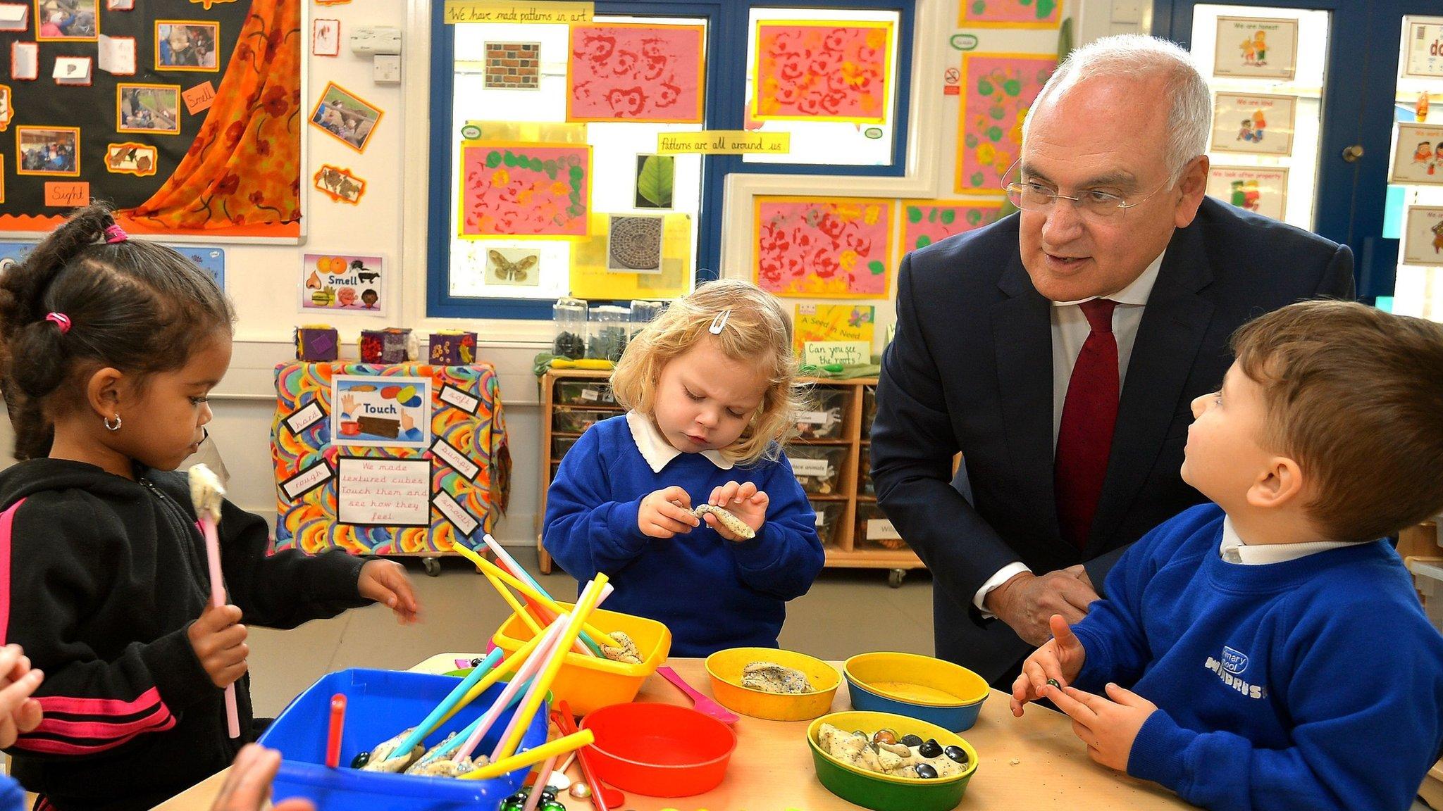 Sir Michael Wilshaw in a classroom