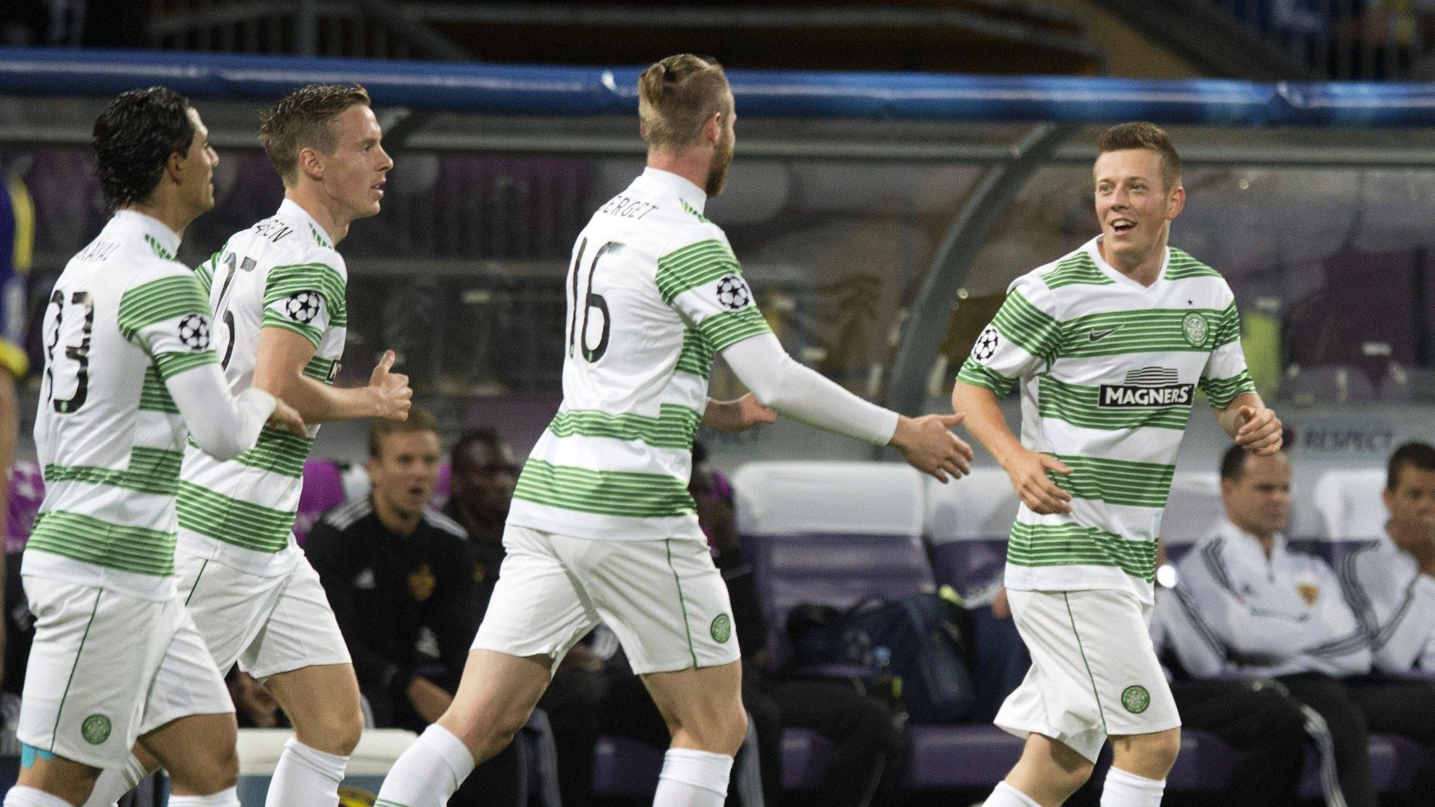 Celtic players celebrating