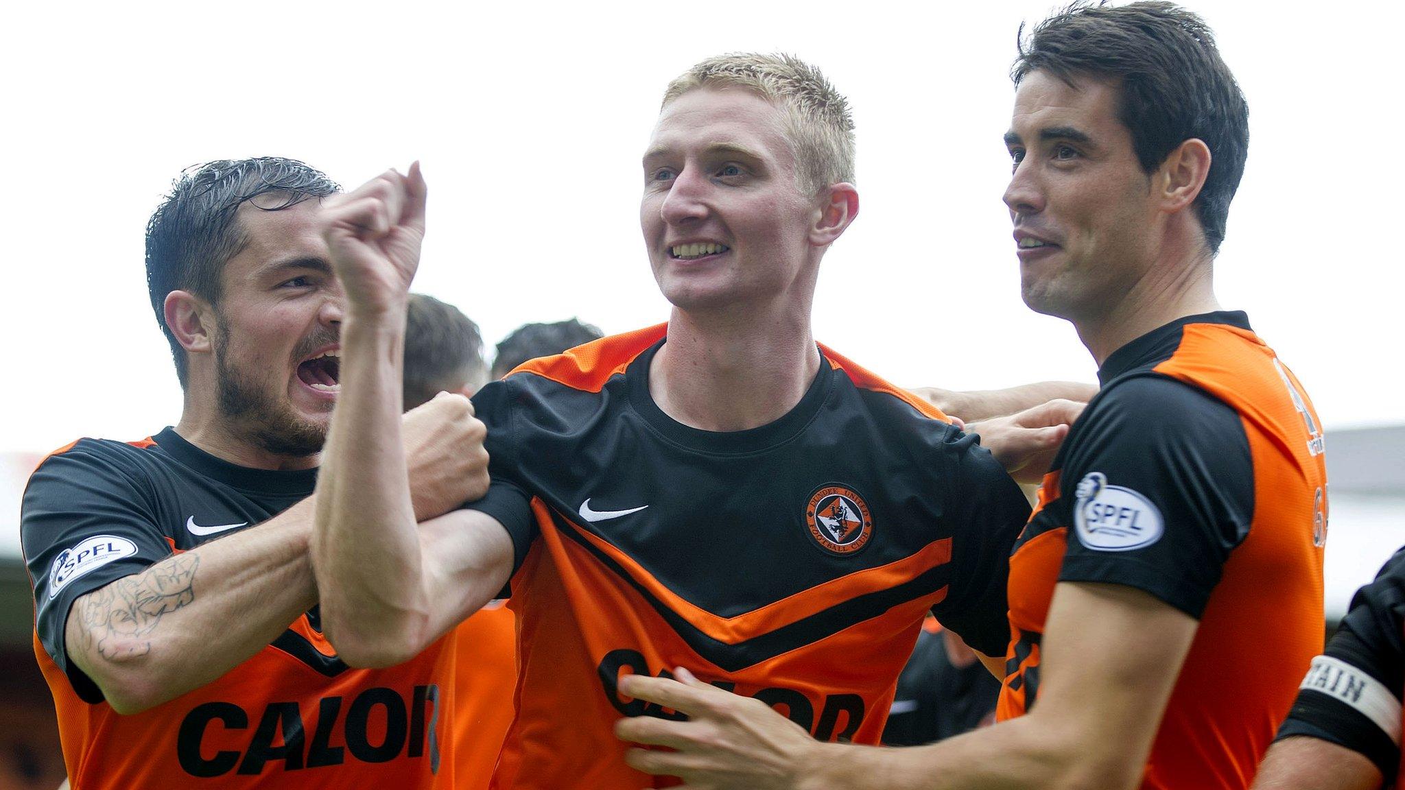 Dundee United players celebrating