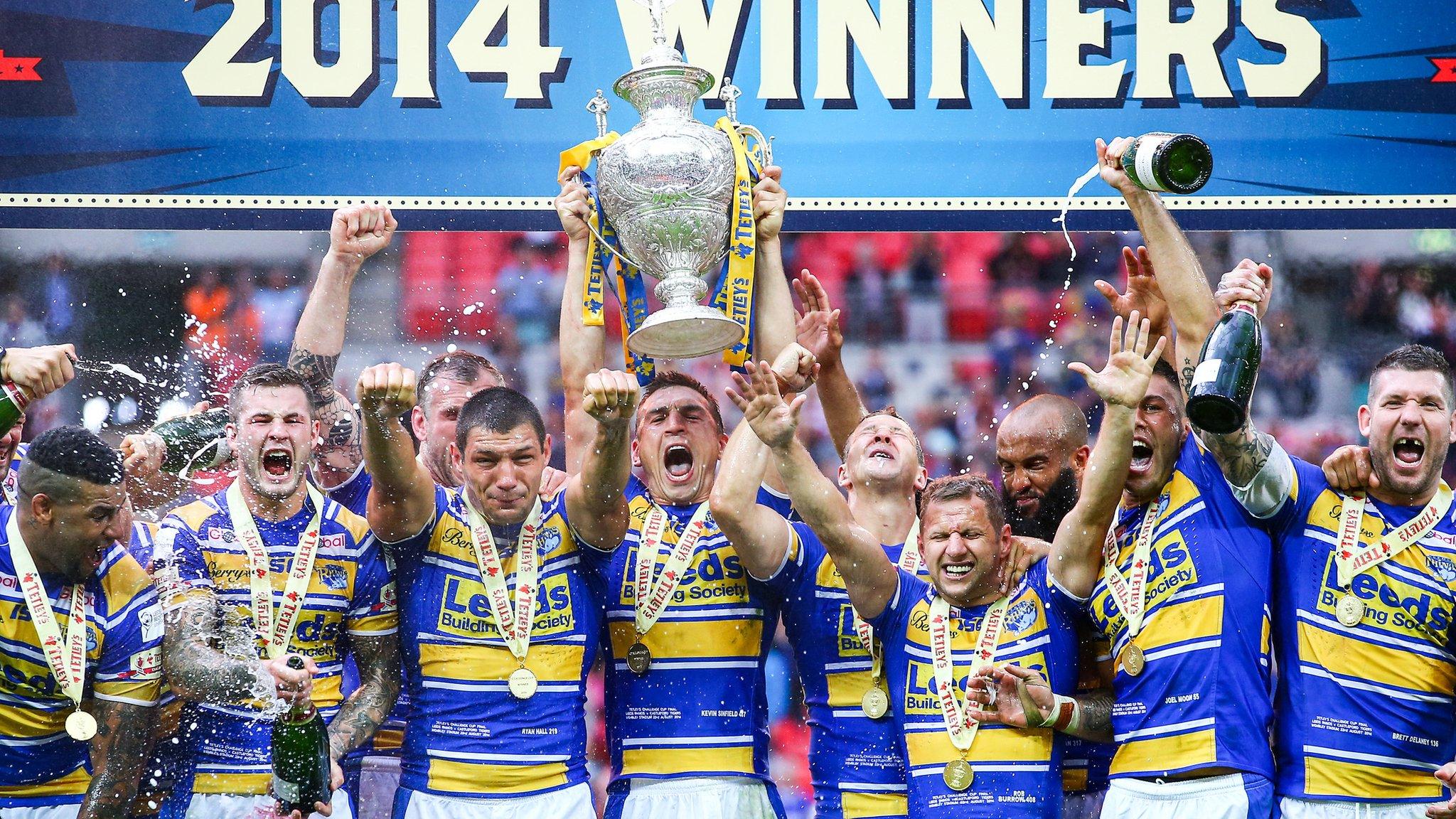 Leeds celebrate their Challenge Cup final win