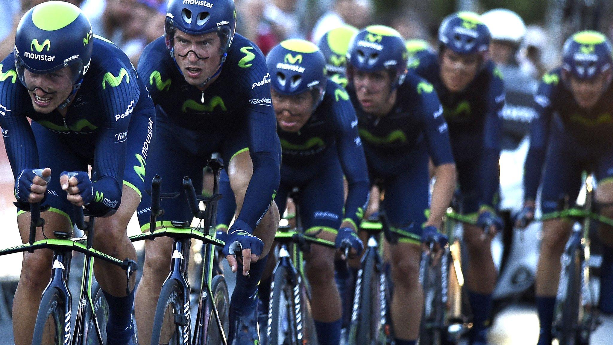 Movistar win the team time trial