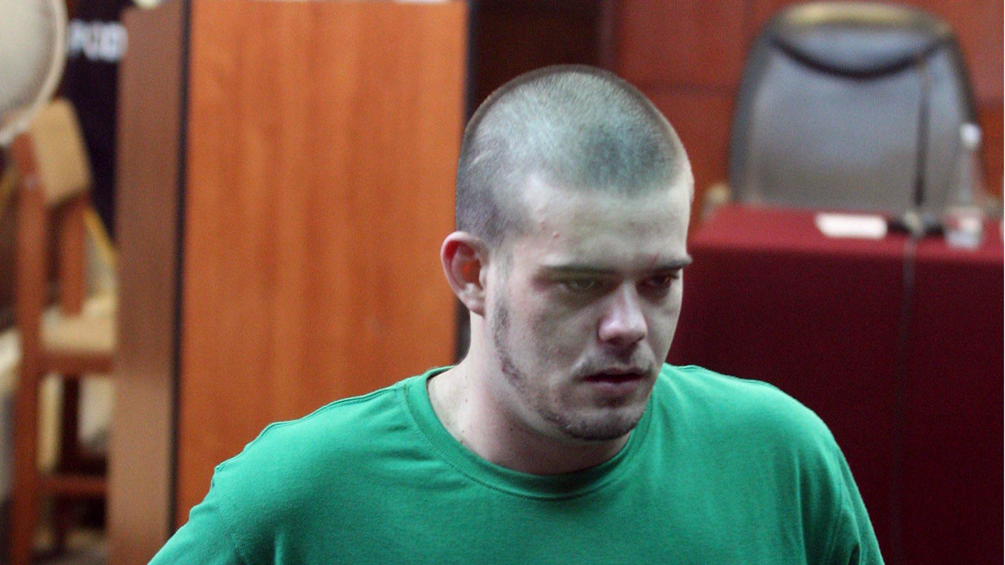 Dutch national Joran Van der Sloot is pictured during a hearing at the Lurigancho prison in Lima on 13 January, 2012.