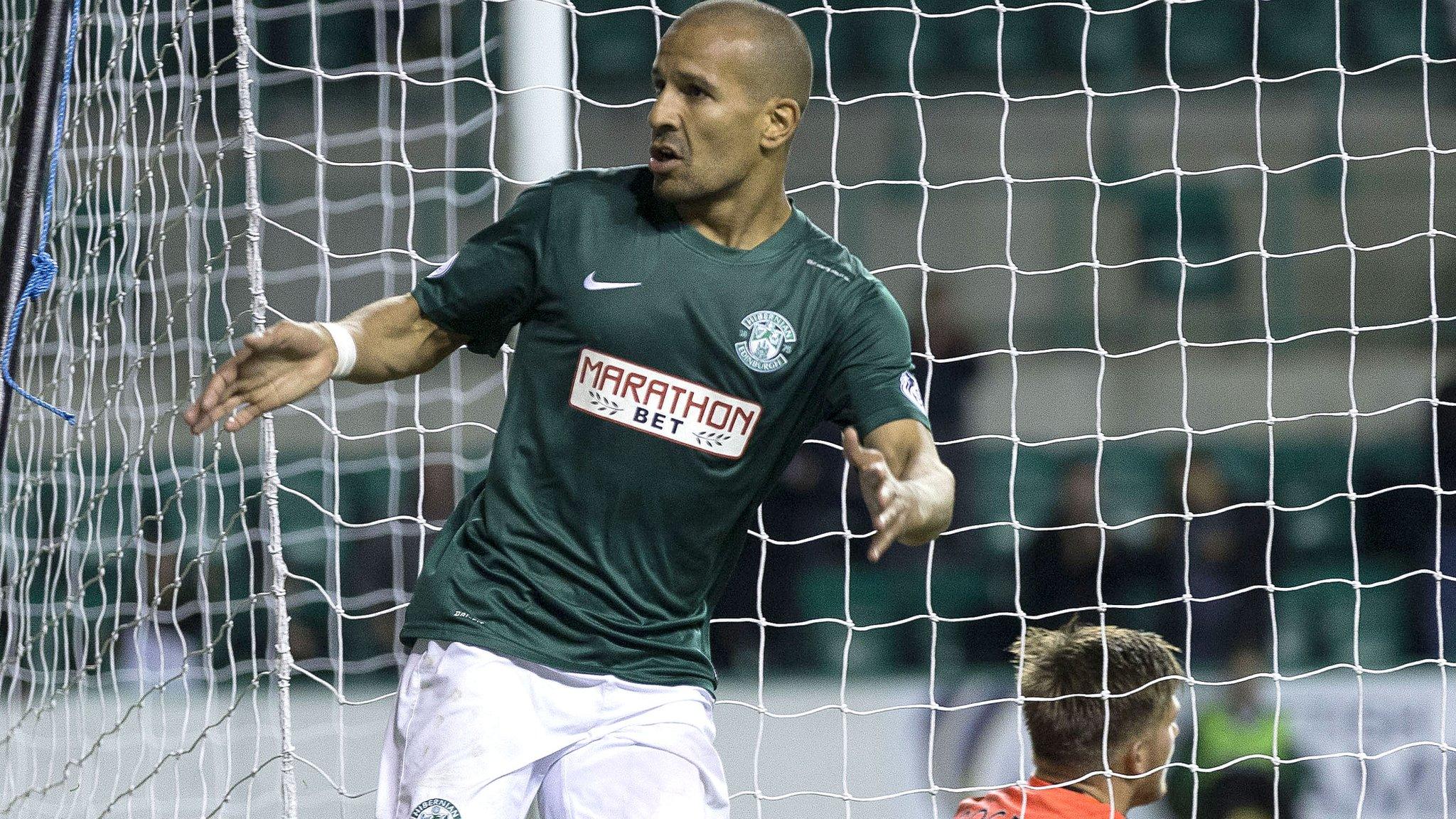 Hibernian's Farid El Alaguri celebrates his late on equaliser.