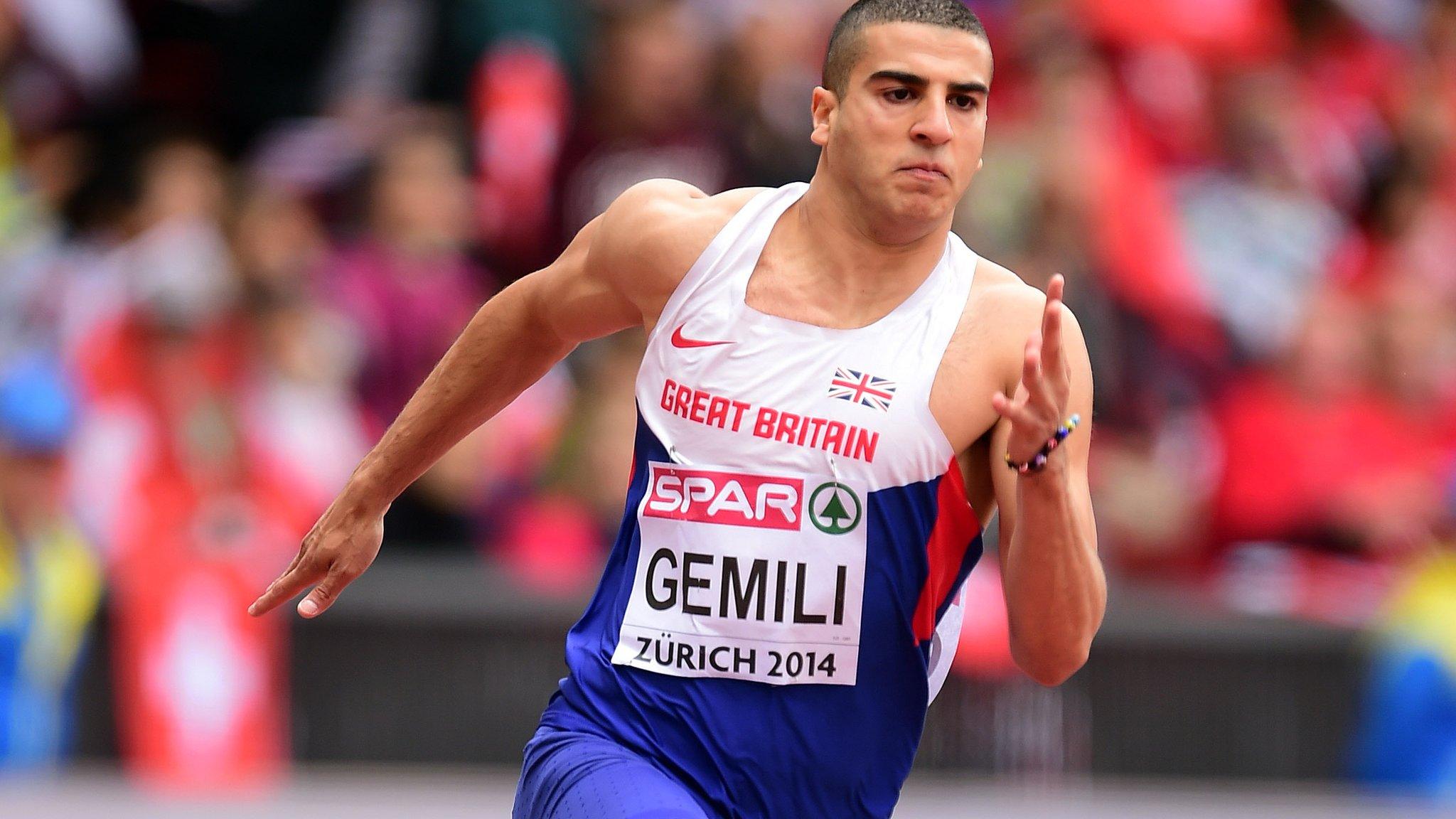 Adam Gemili in the men's 100m at Zurich