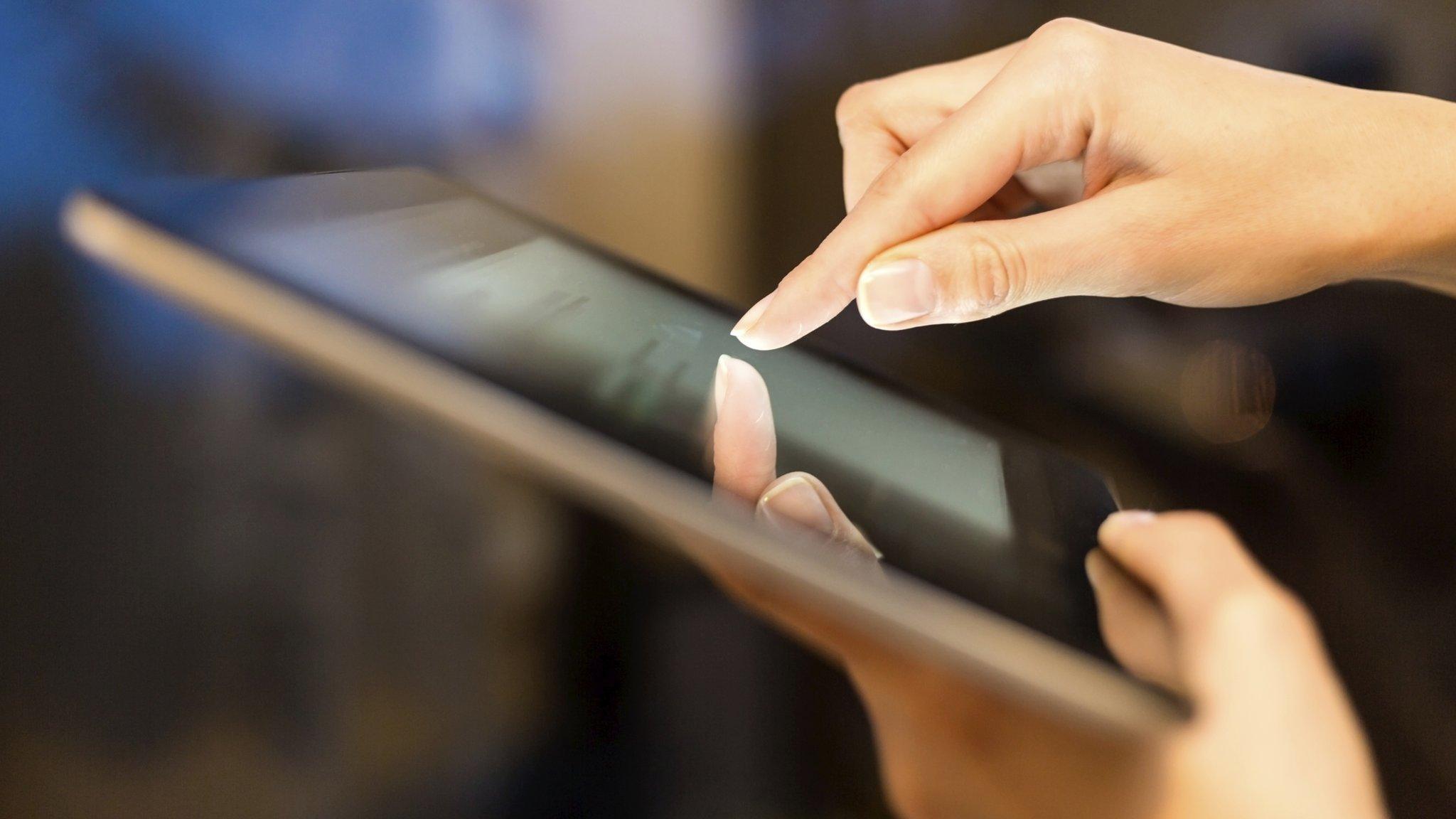 Woman using a tablet