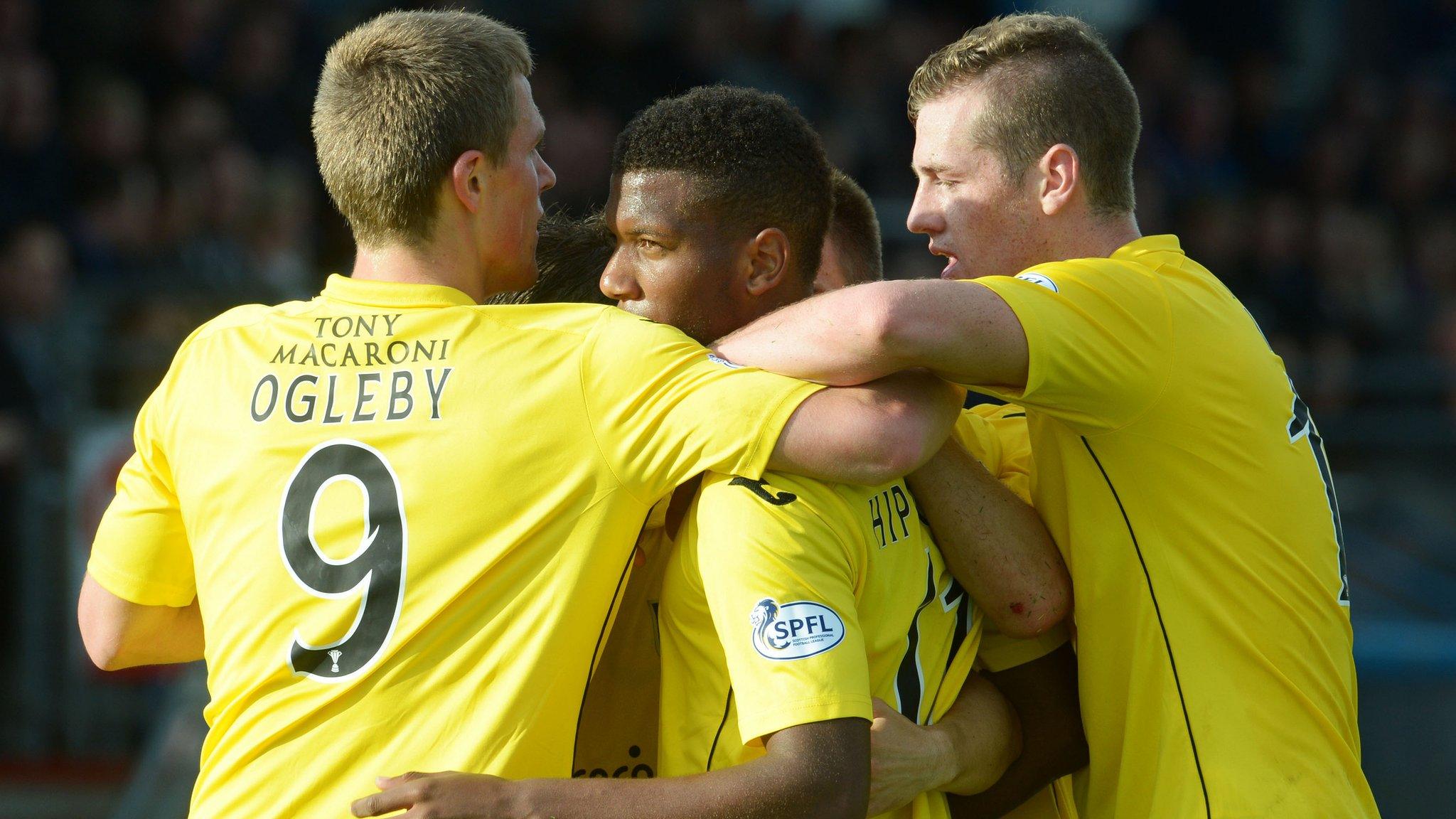 Livingston players celebrating