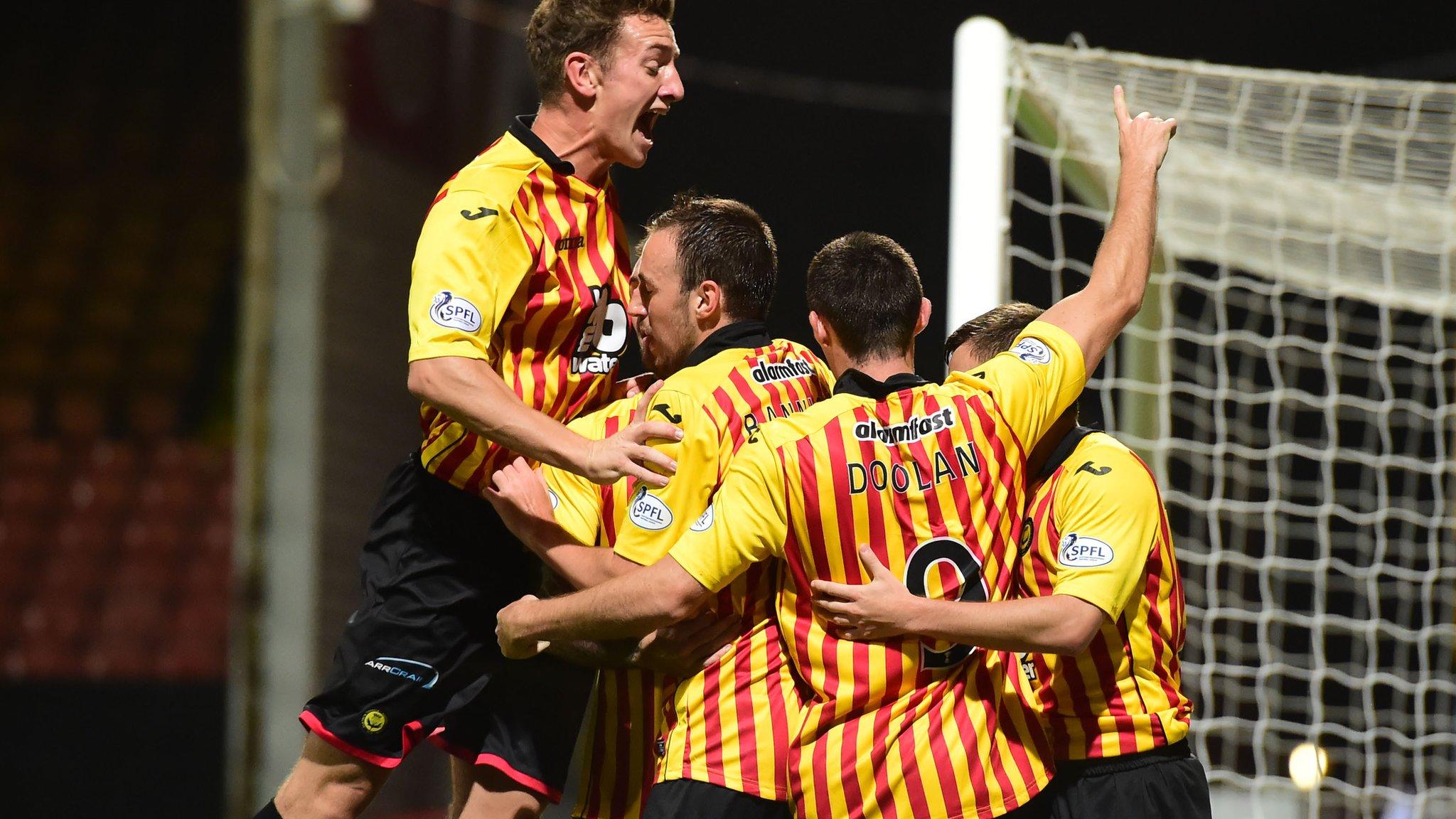 Partick Thistle celebrate Kris Doolan's opening goal