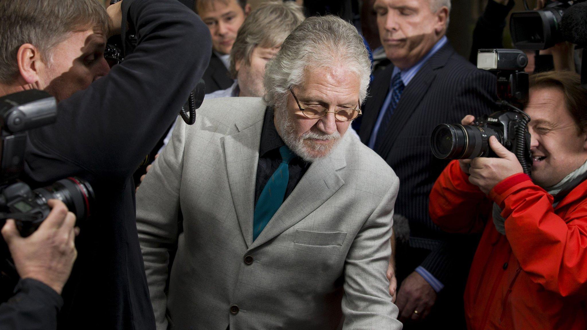 Dave Lee Travis leaves court