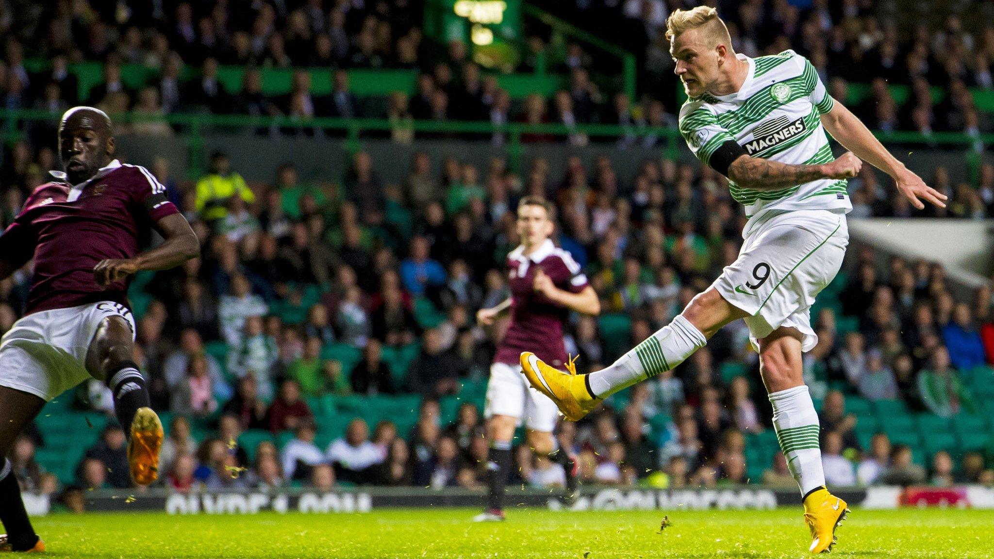 John Guidetti rifles in the opening goal for Celtic