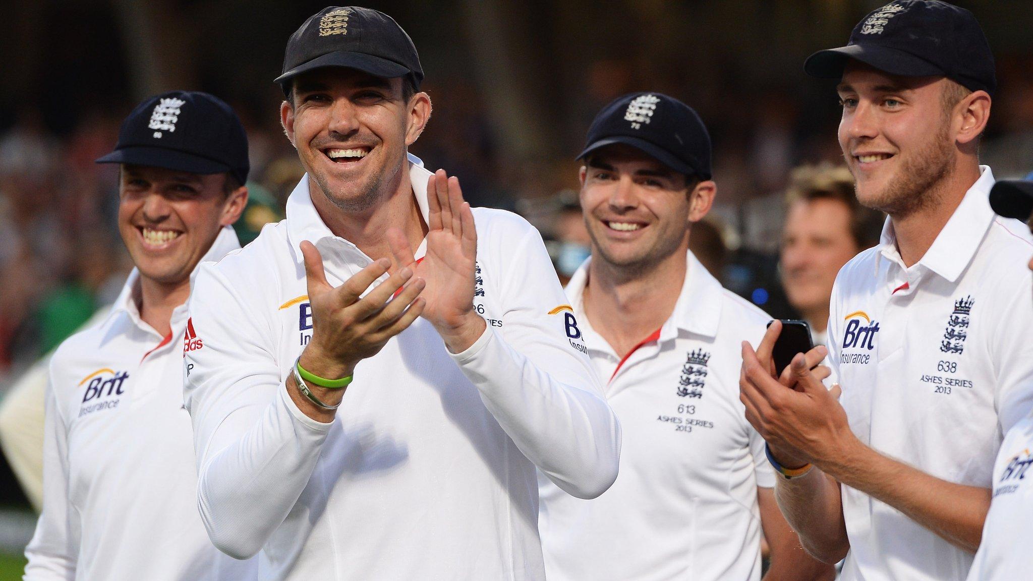 Graeme Swann, Kevin Pietersen, James Anderson and Stuart Broad